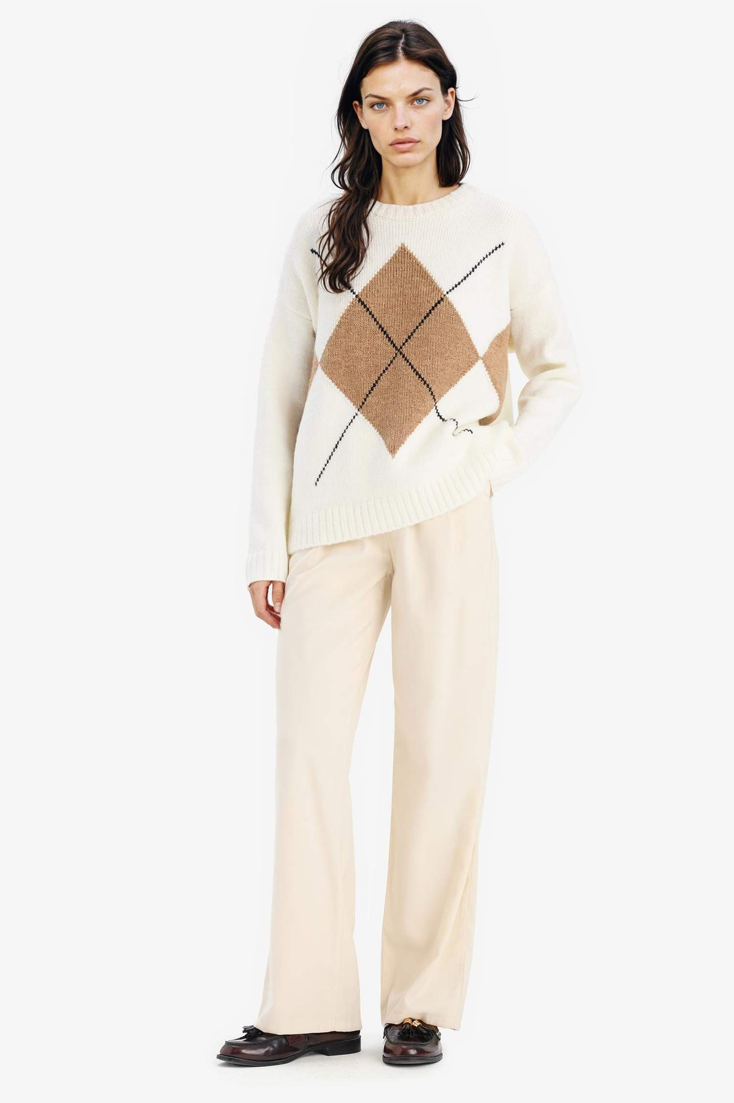 Oversize Fit Basic Crew Neck Knitwear Pullover