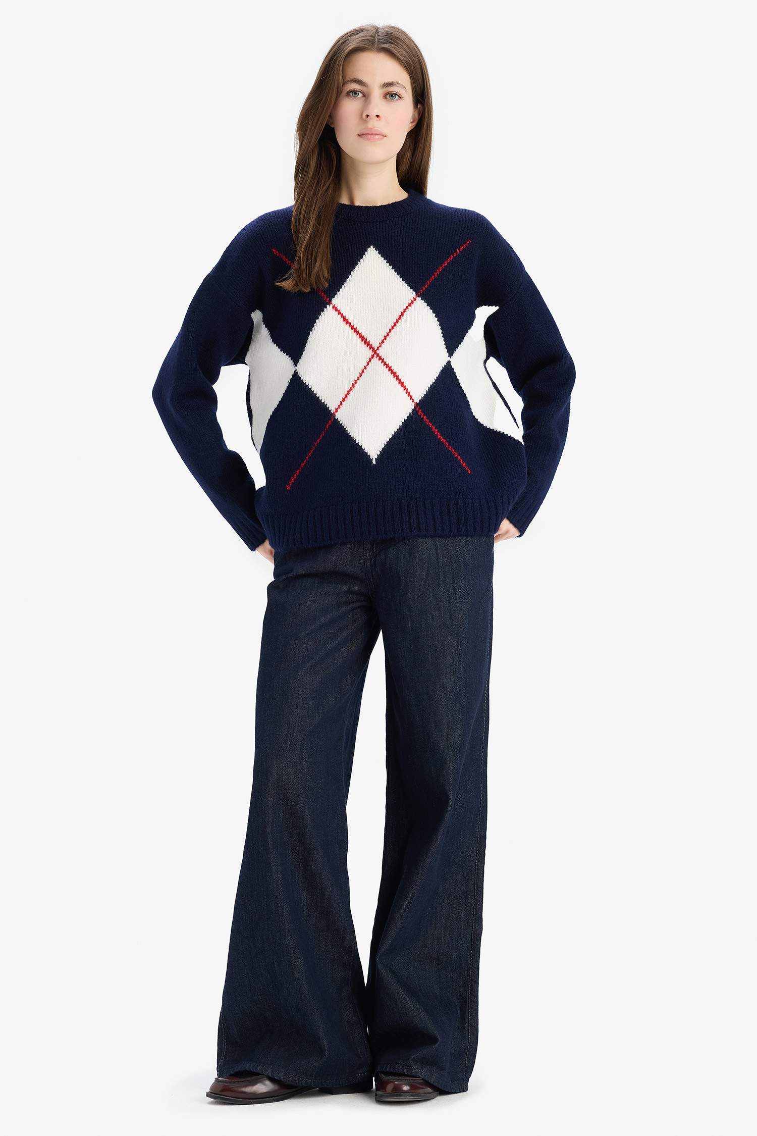 بلوز تريكو اوفر سايز بياخة مستديرة