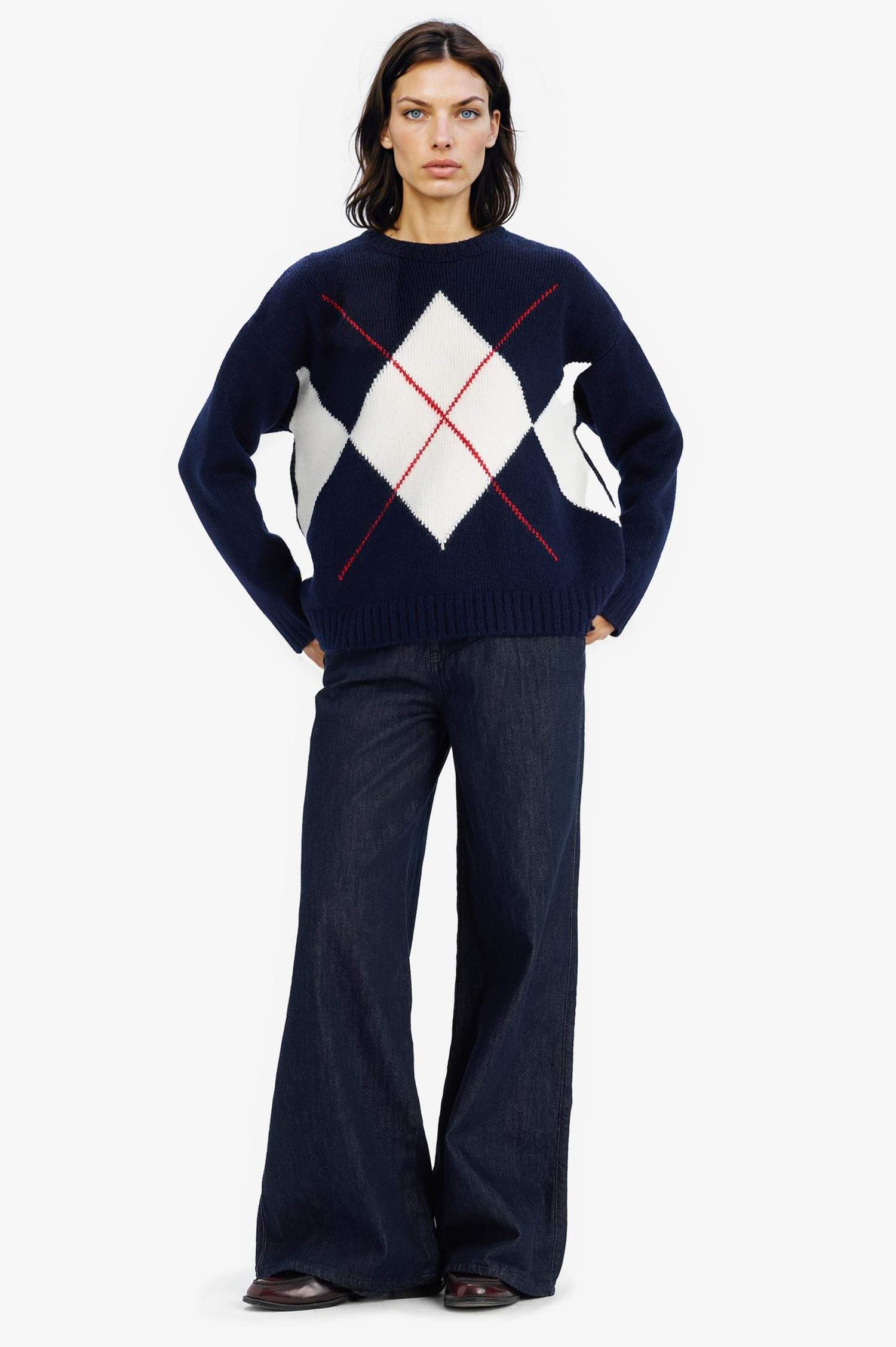 Oversize Fit Basic Crew Neck Knitwear Pullover