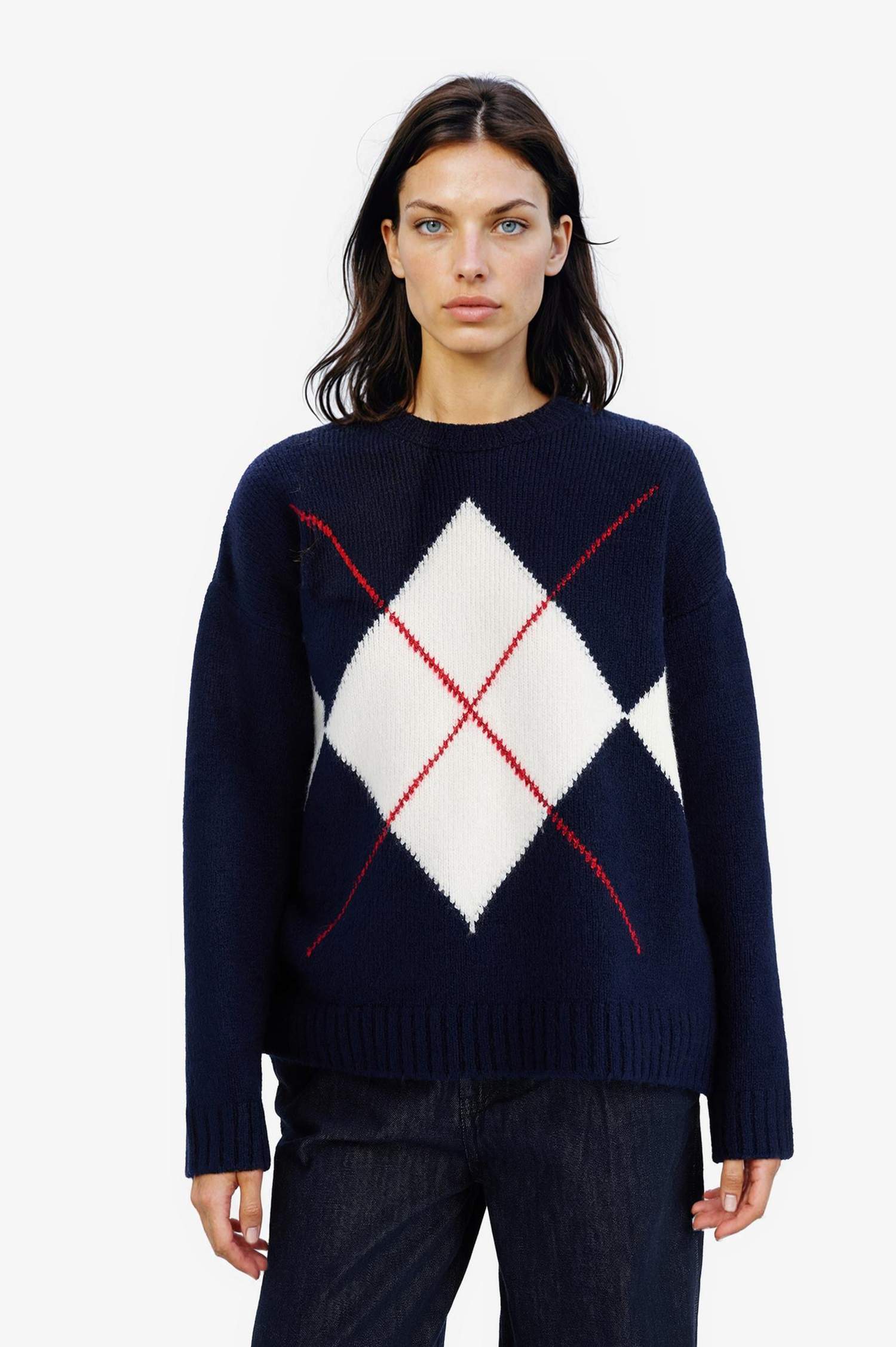 Oversize Fit Basic Crew Neck Knitwear Pullover
