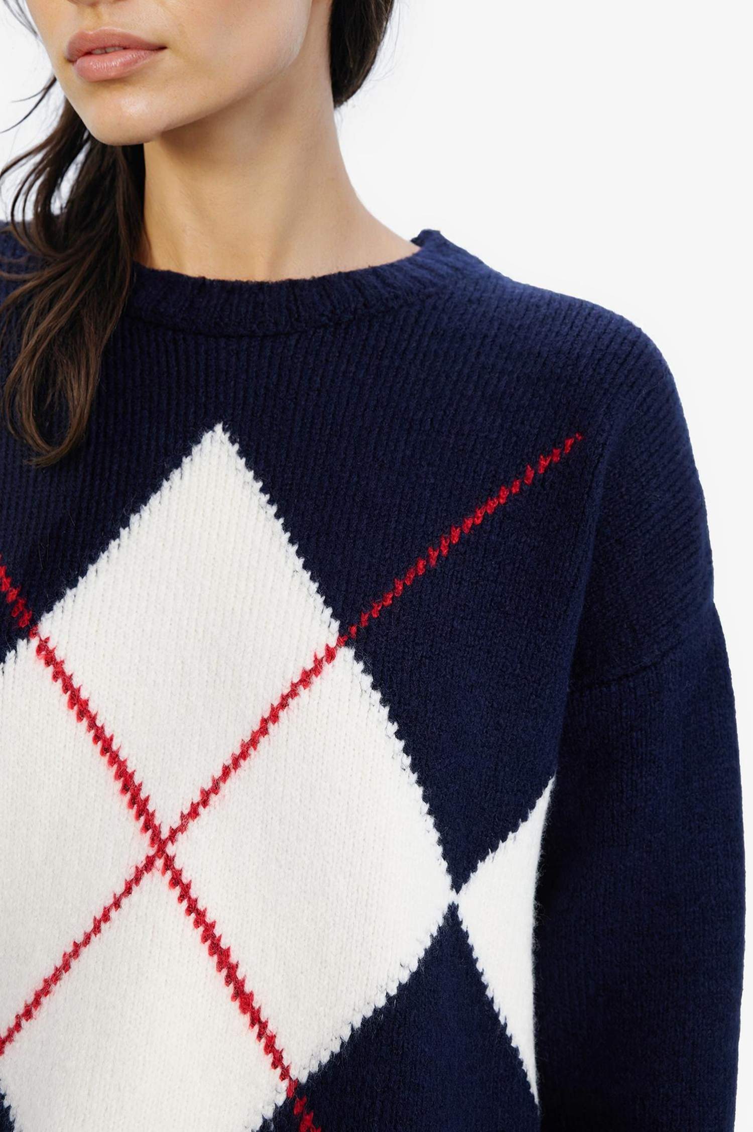 بلوز تريكو اوفر سايز بياخة مستديرة