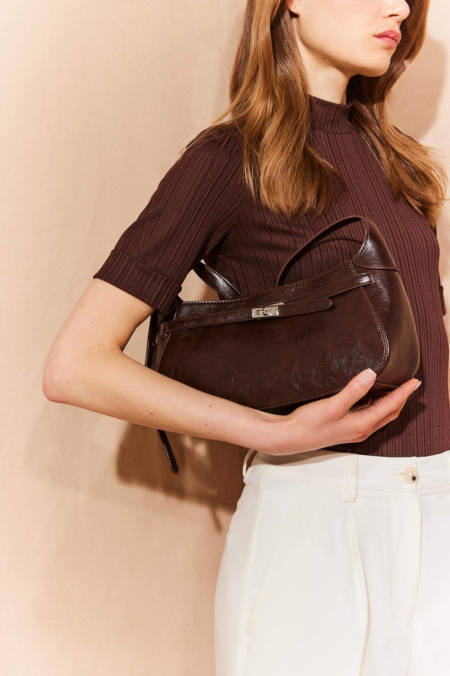 Әйелдерге полиуретан иық сөмкесі