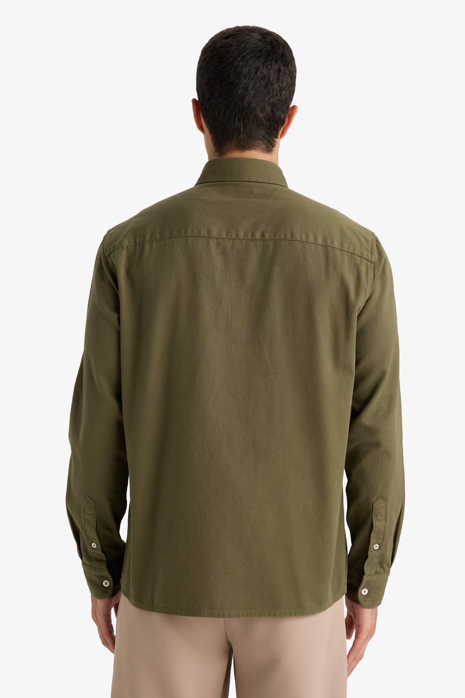 Regular Fit Polo Yaka Gabardin Uzun Kollu Gömlek