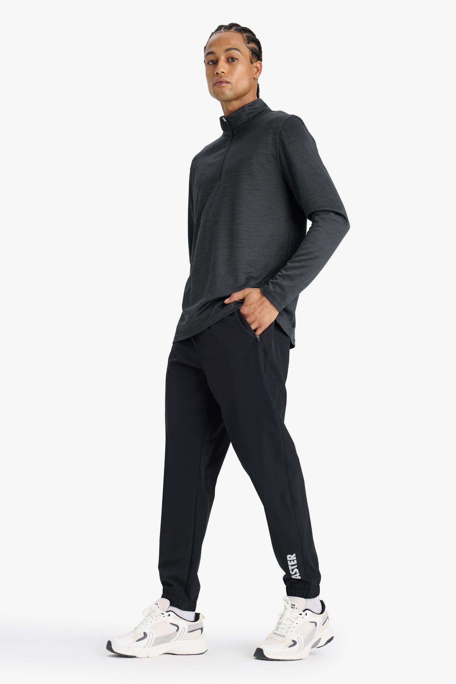 DeFactoFit Slim Fit Dar Kesim Fermuar Cepli Dokuma Sporcu Jogger Eşofman Altı