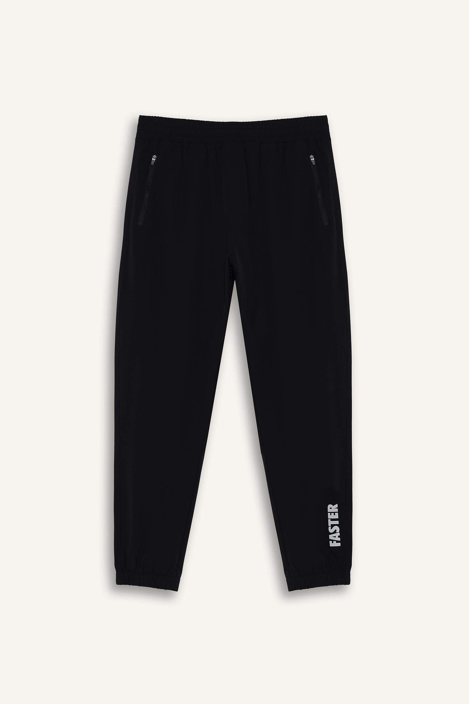 DeFactoFit Slim Fit Dar Kesim Fermuar Cepli Dokuma Sporcu Jogger Eşofman Altı