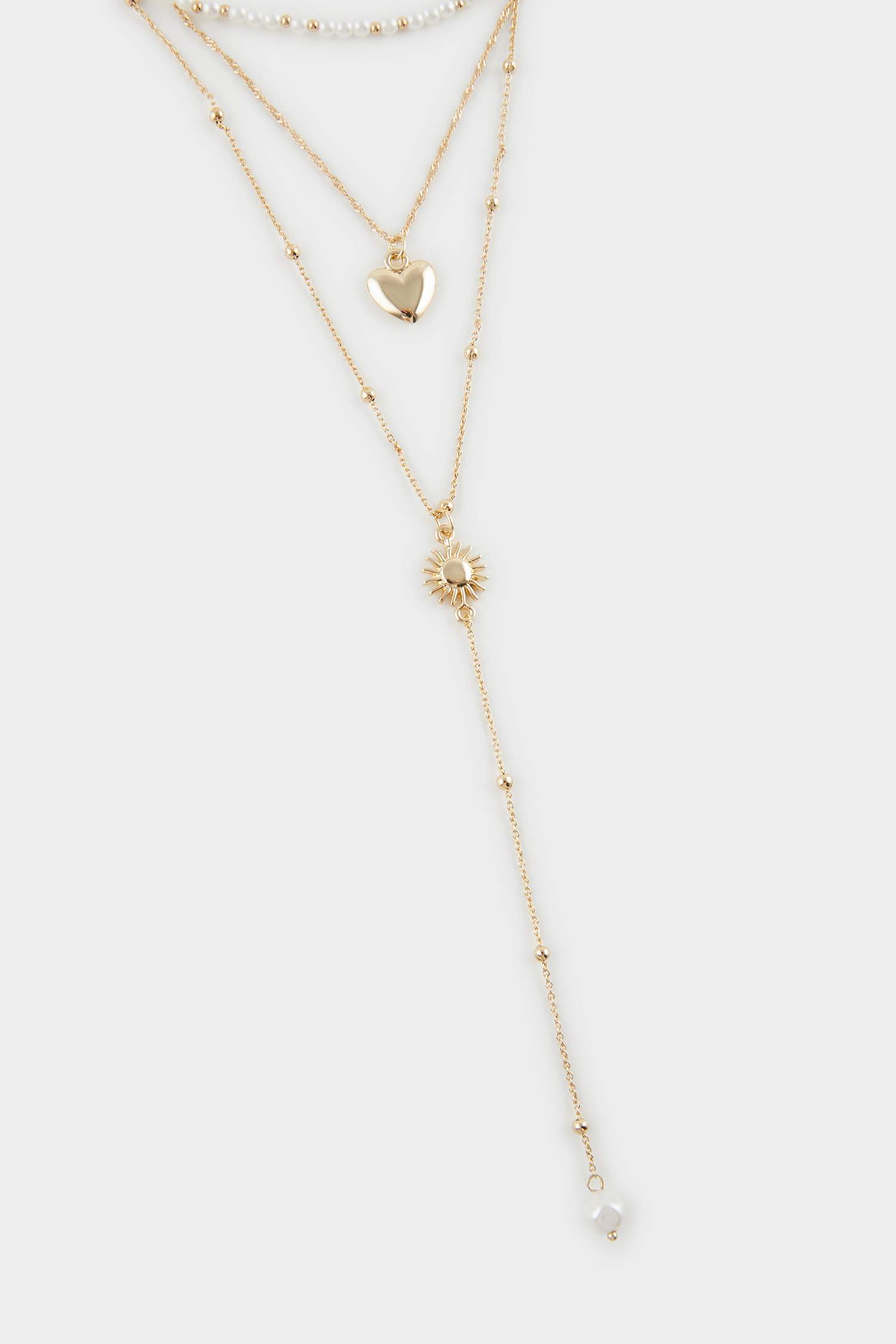 Lot de 4 Colliers dorés en Y pour femme