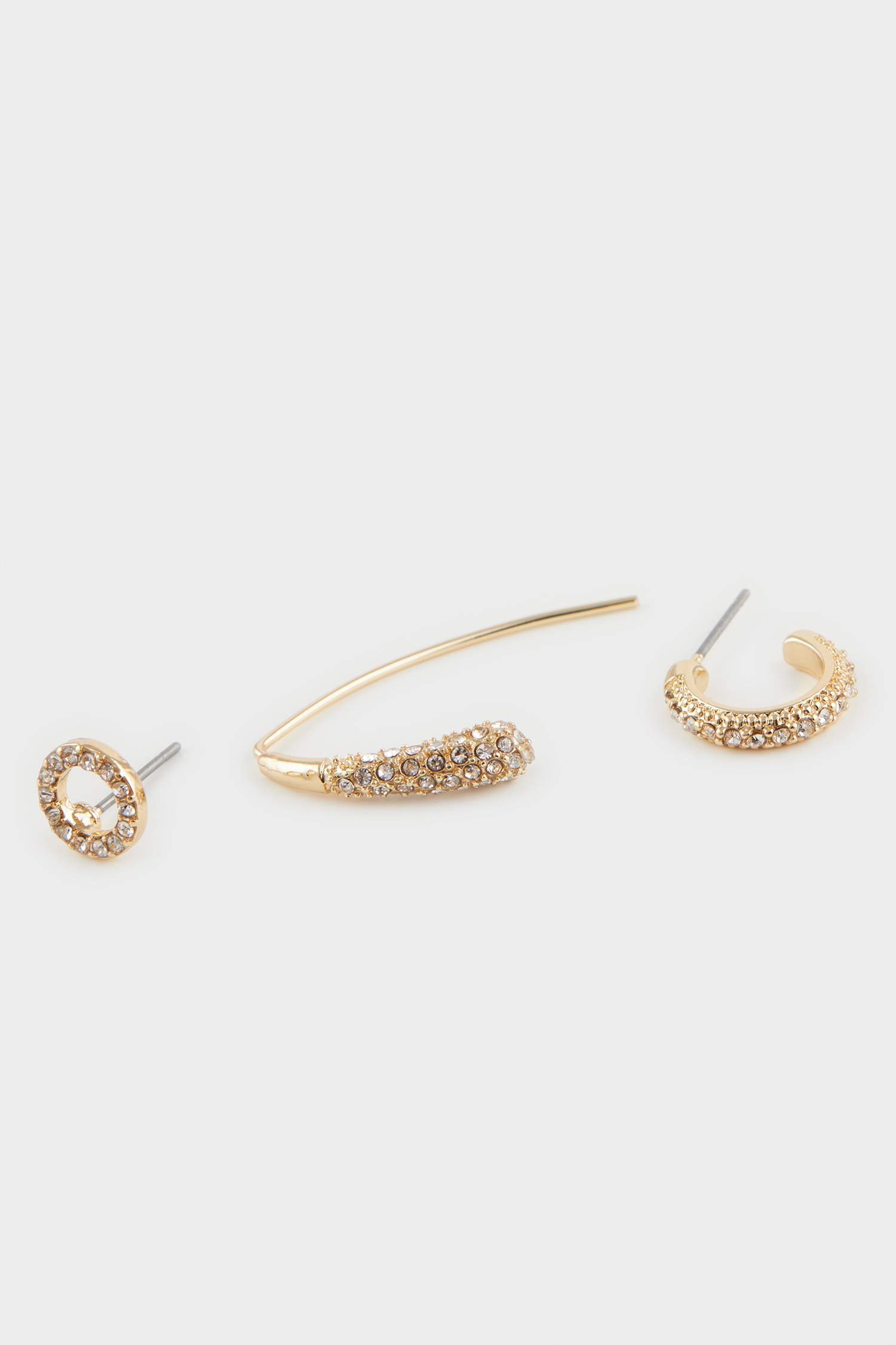 Kadın 3'lü Gold Küpe