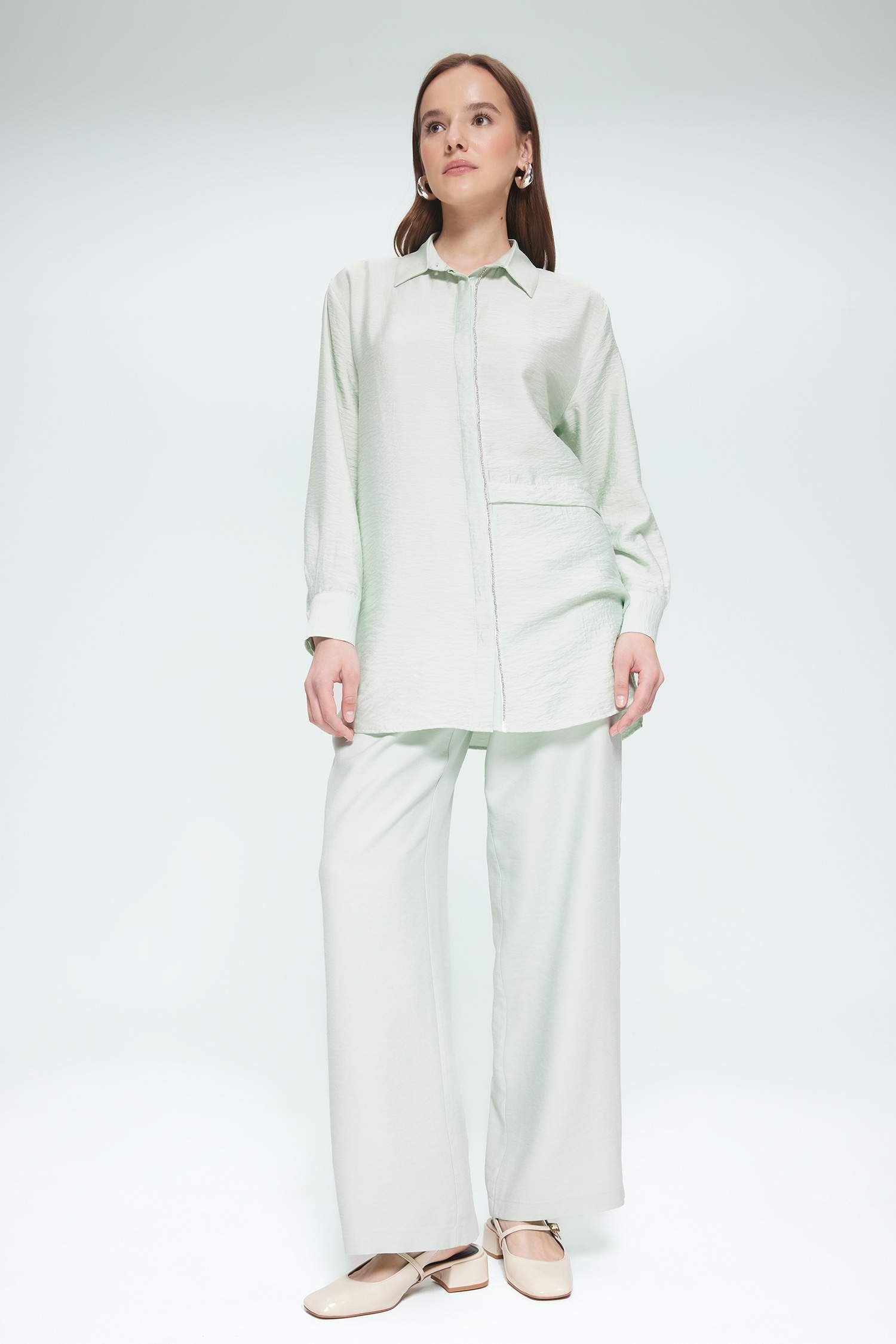 Relax Fit Uzun Kollu Tesettür Gömlek Tunik