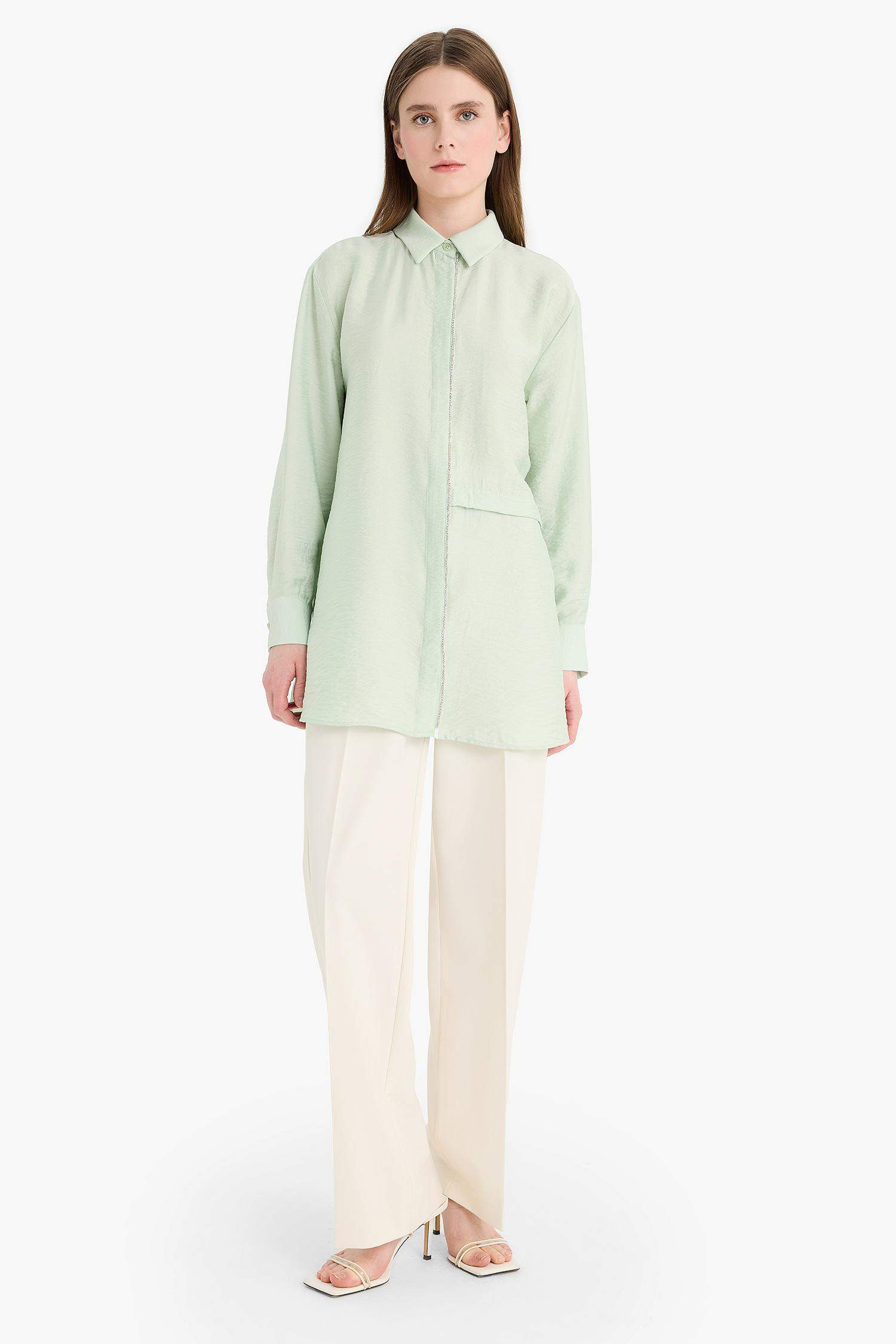 Relax Fit Uzun Kollu Tesettür Gömlek Tunik