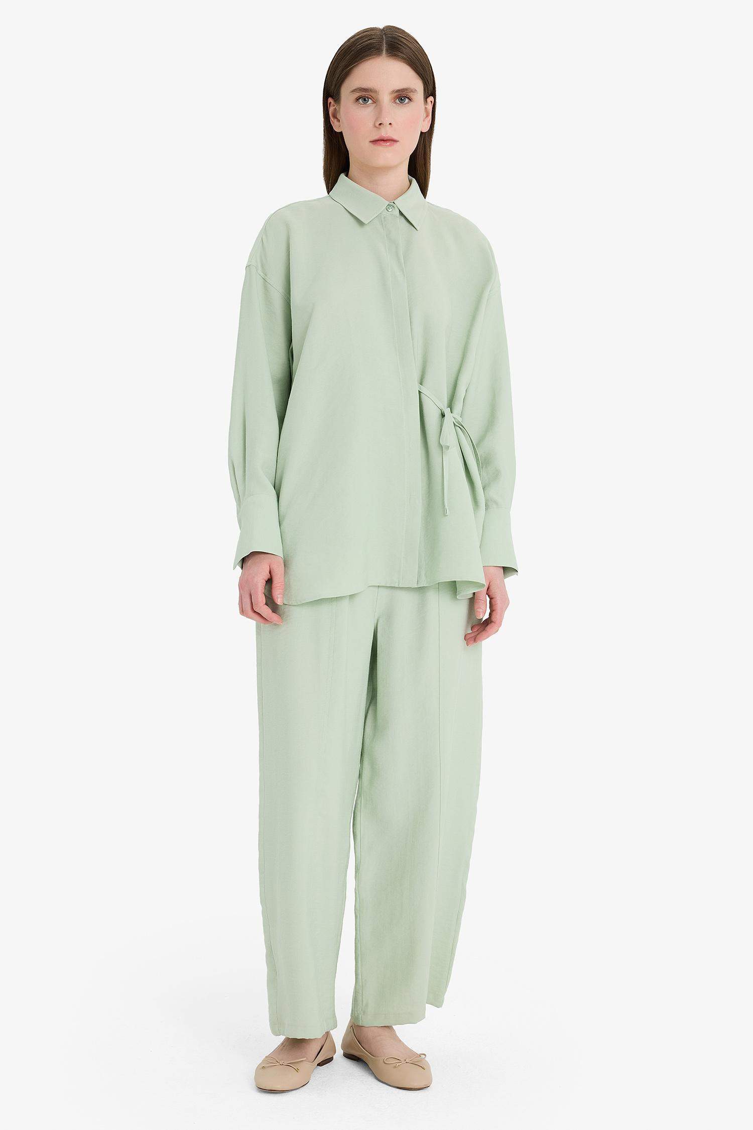 Beli Lastikli Basic Düz Modal Harem Pantolon