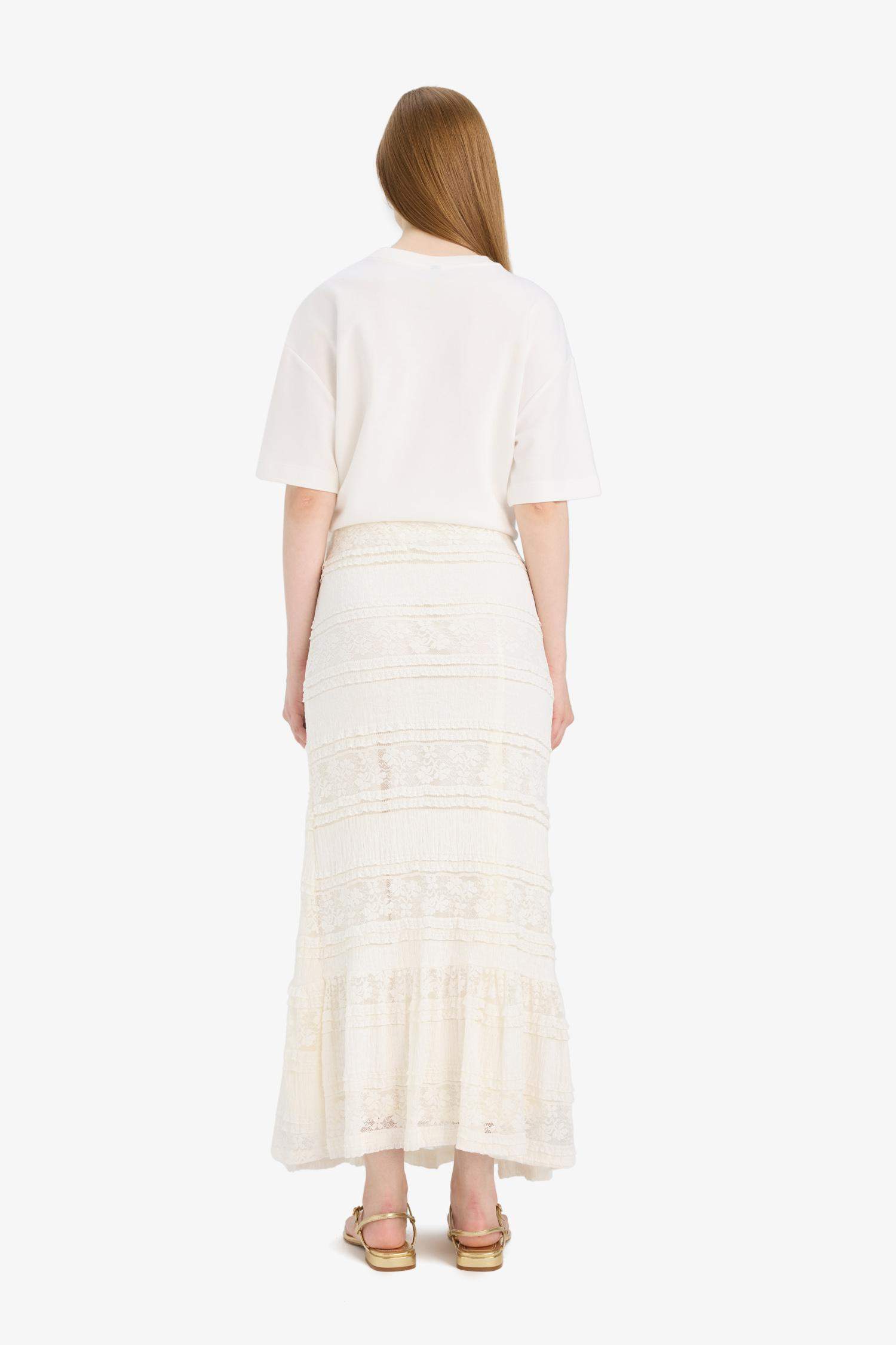 A Kesim Astarlı Dantel Maxi Etek