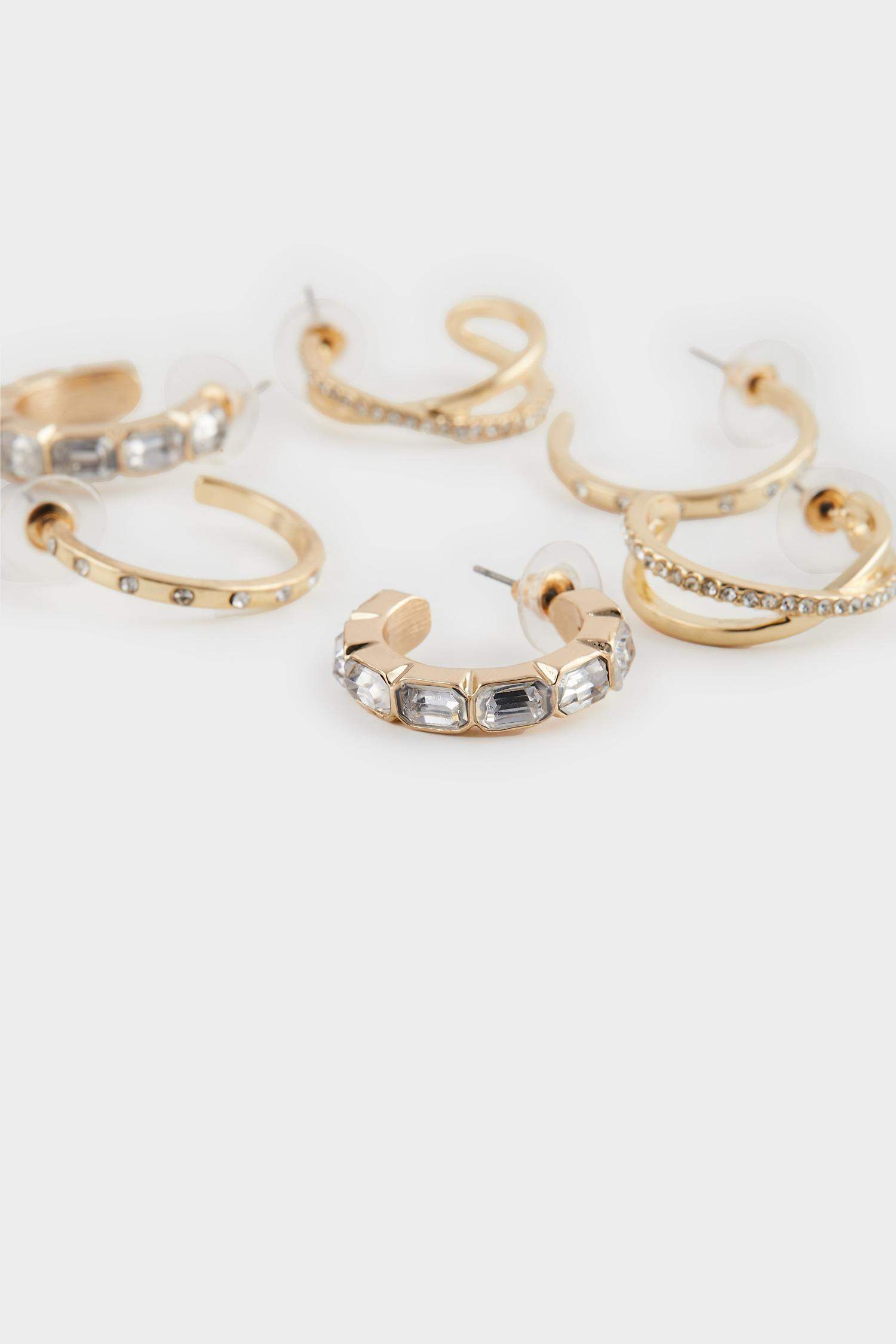 طقم 3 حلق ذهبي نسائي