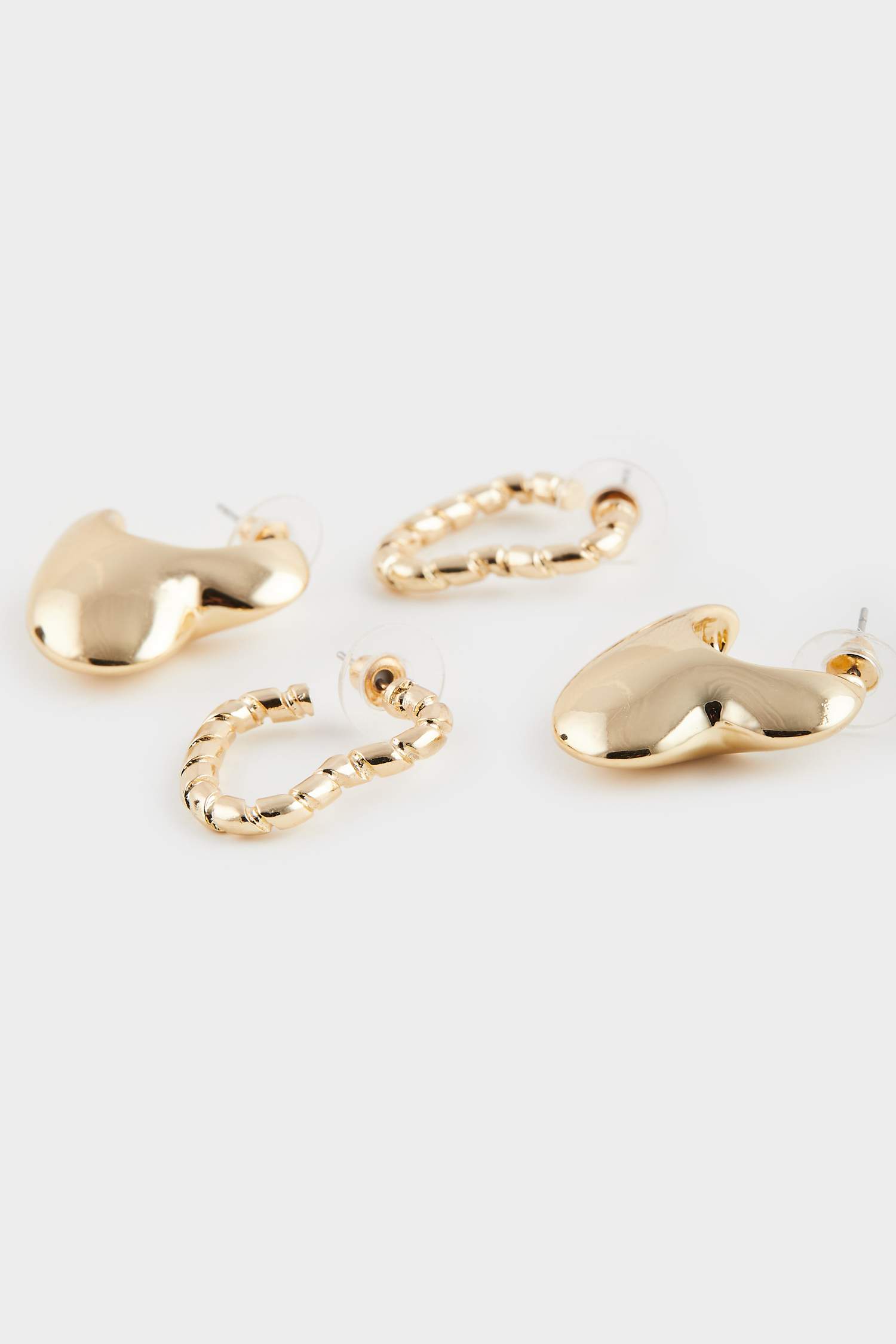 Woman 2 Piece Gold Earrings