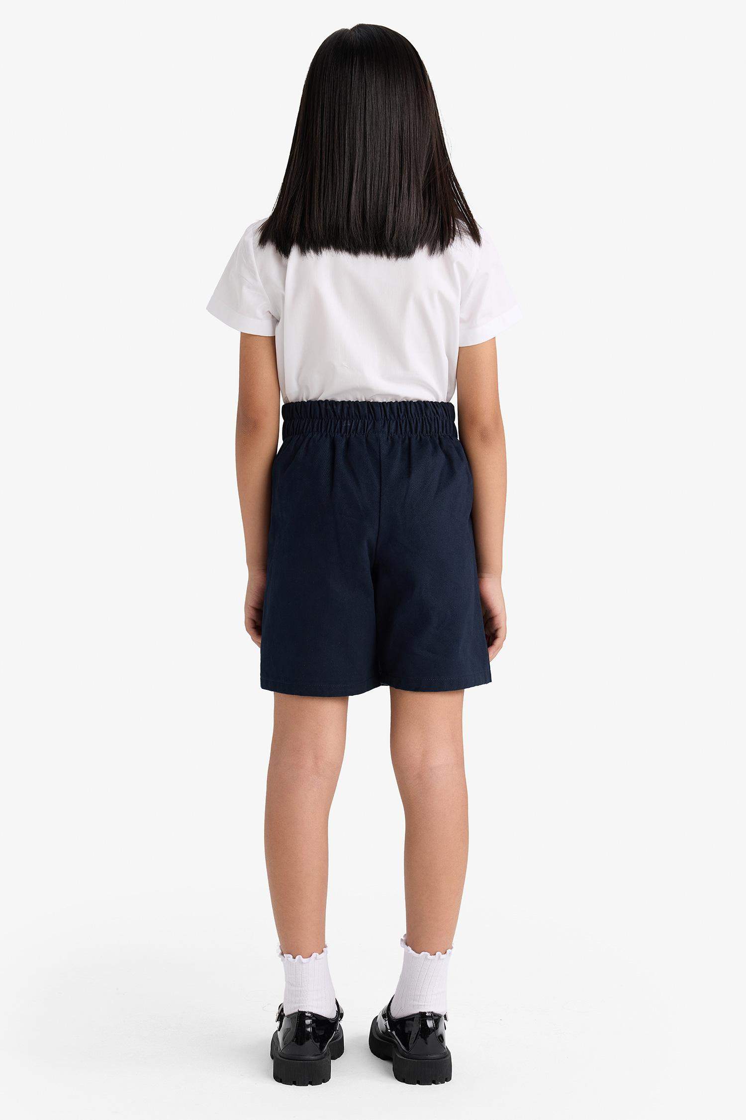 Girl Elastic Waist Gabardine Skirt