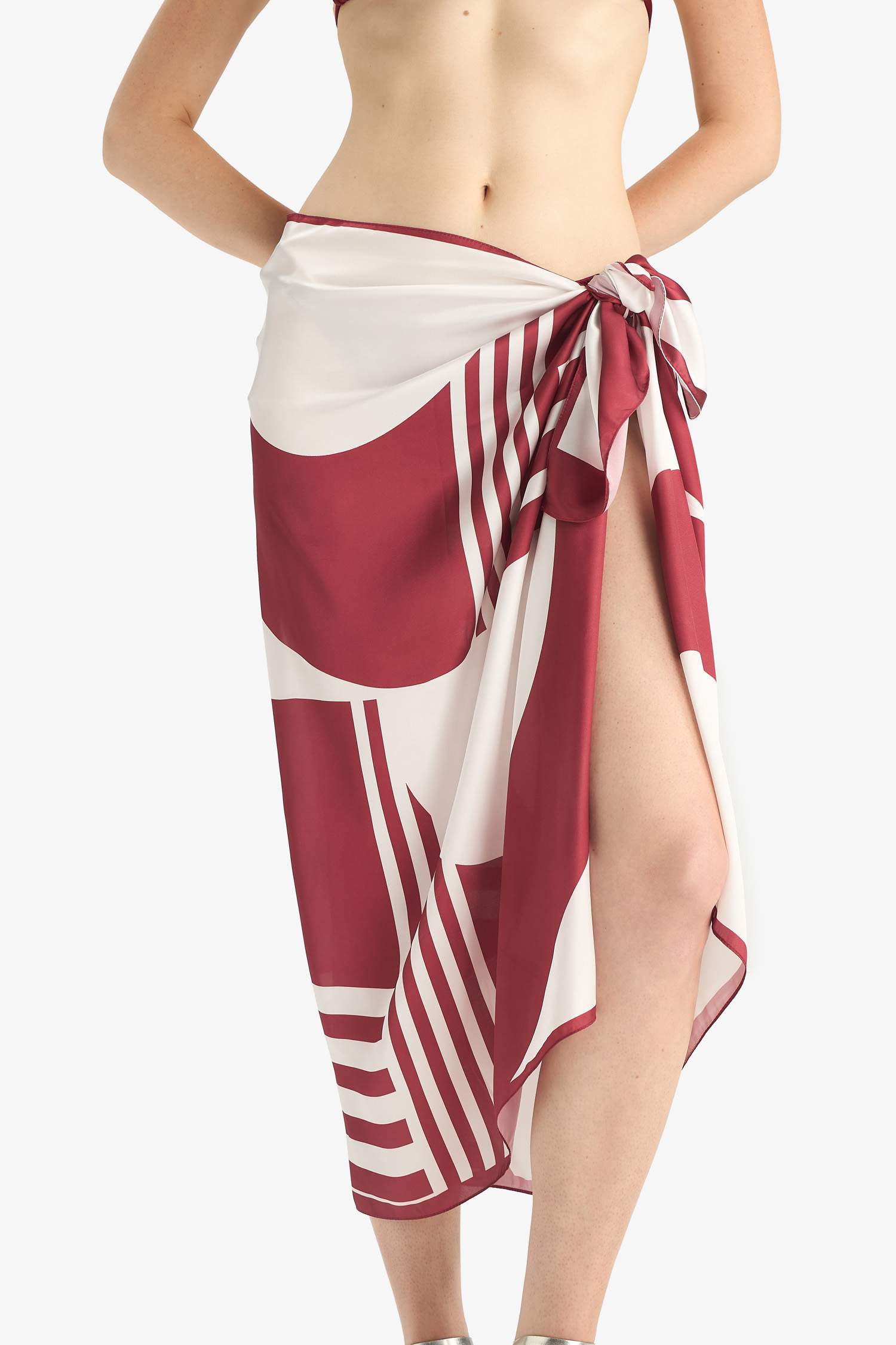 Patterned Satin Beachwear