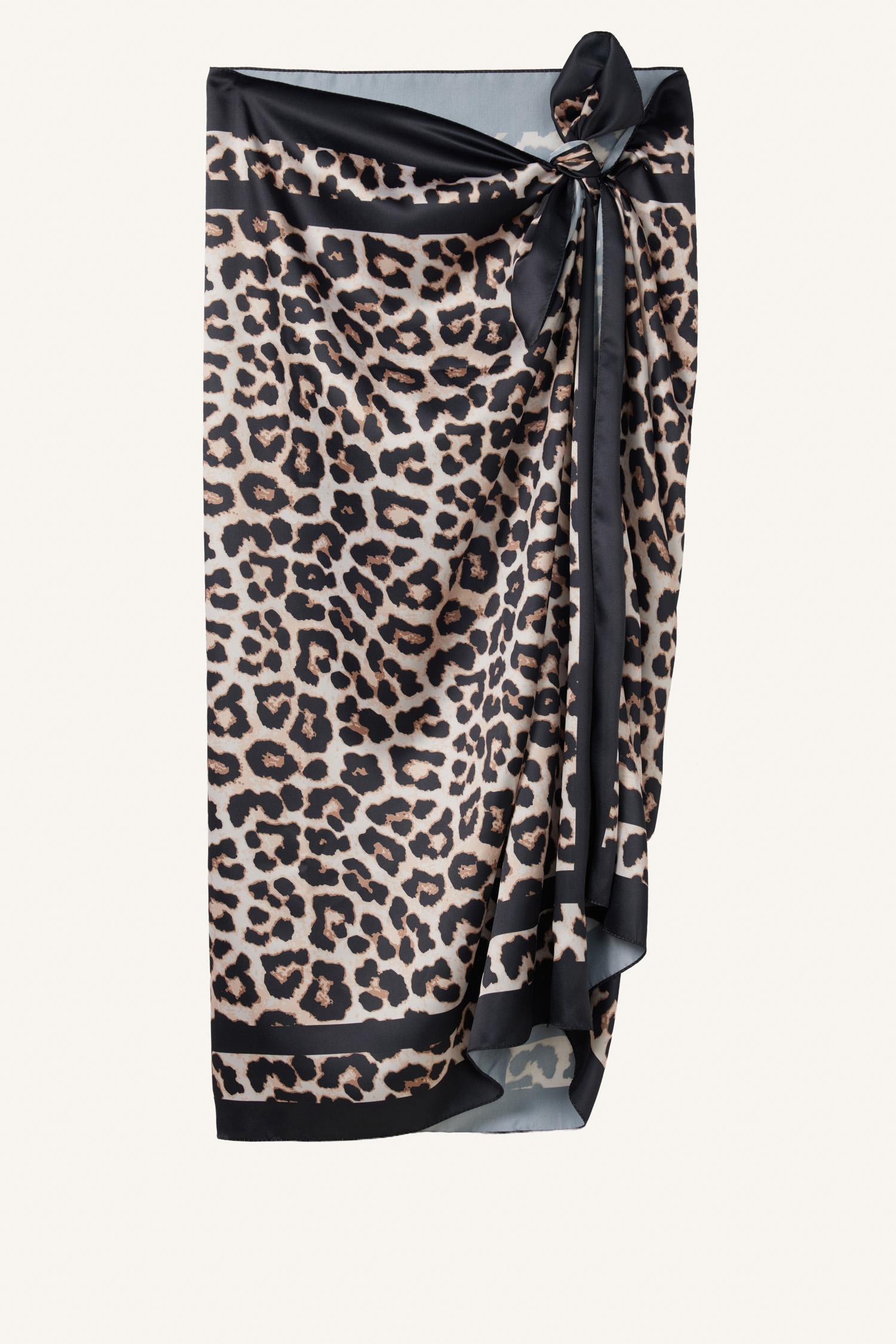 DeFacto Leopar Desenli Saten Pareo görsel 5