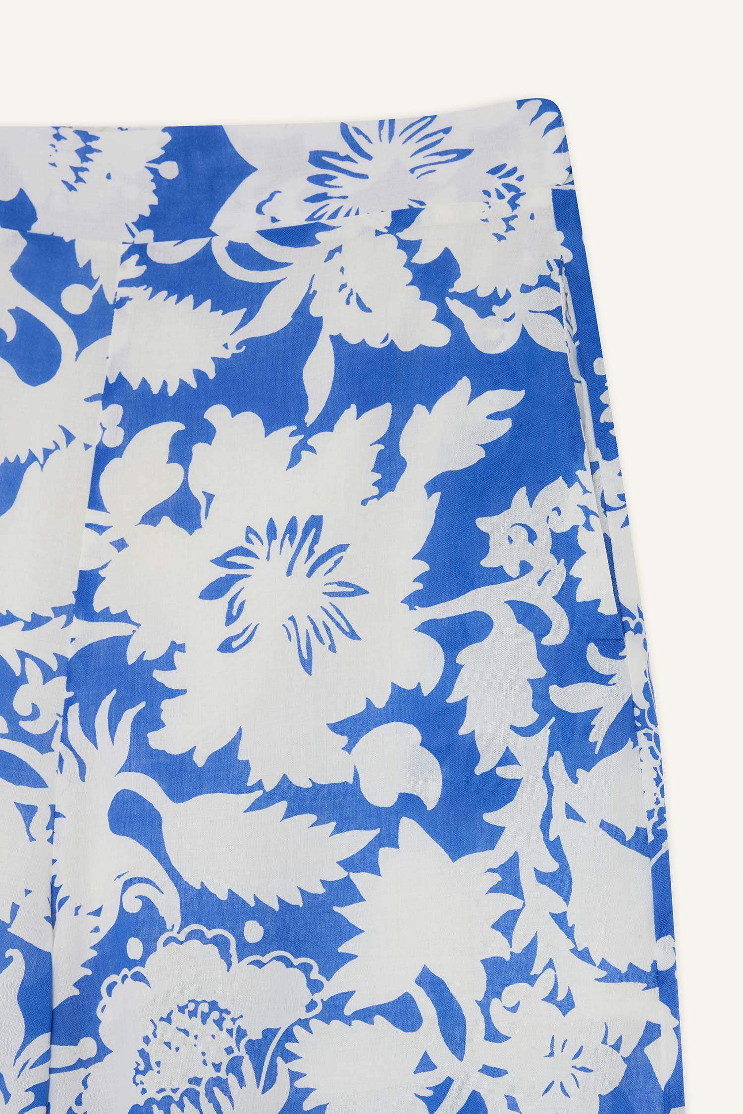 Палласо брюки с рисунком из вуали с высокой талией и широкими штанинами