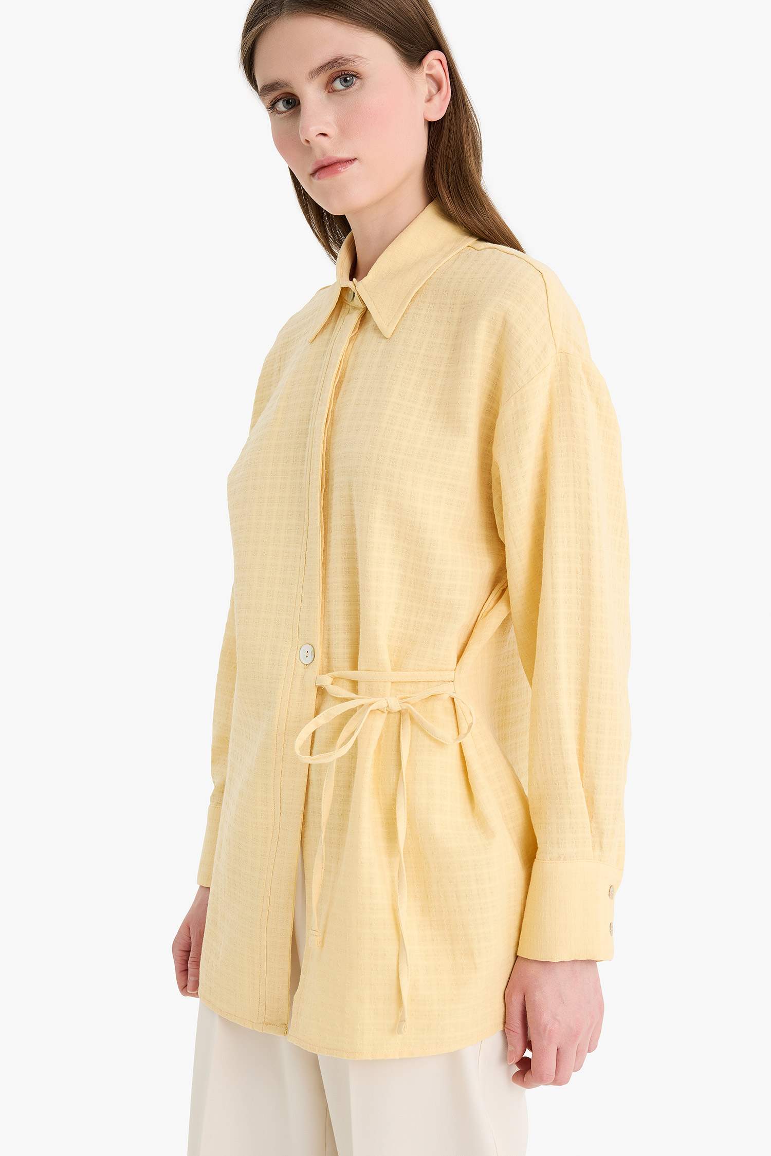 Relax Fit Muslin Long Sleeve Tunic