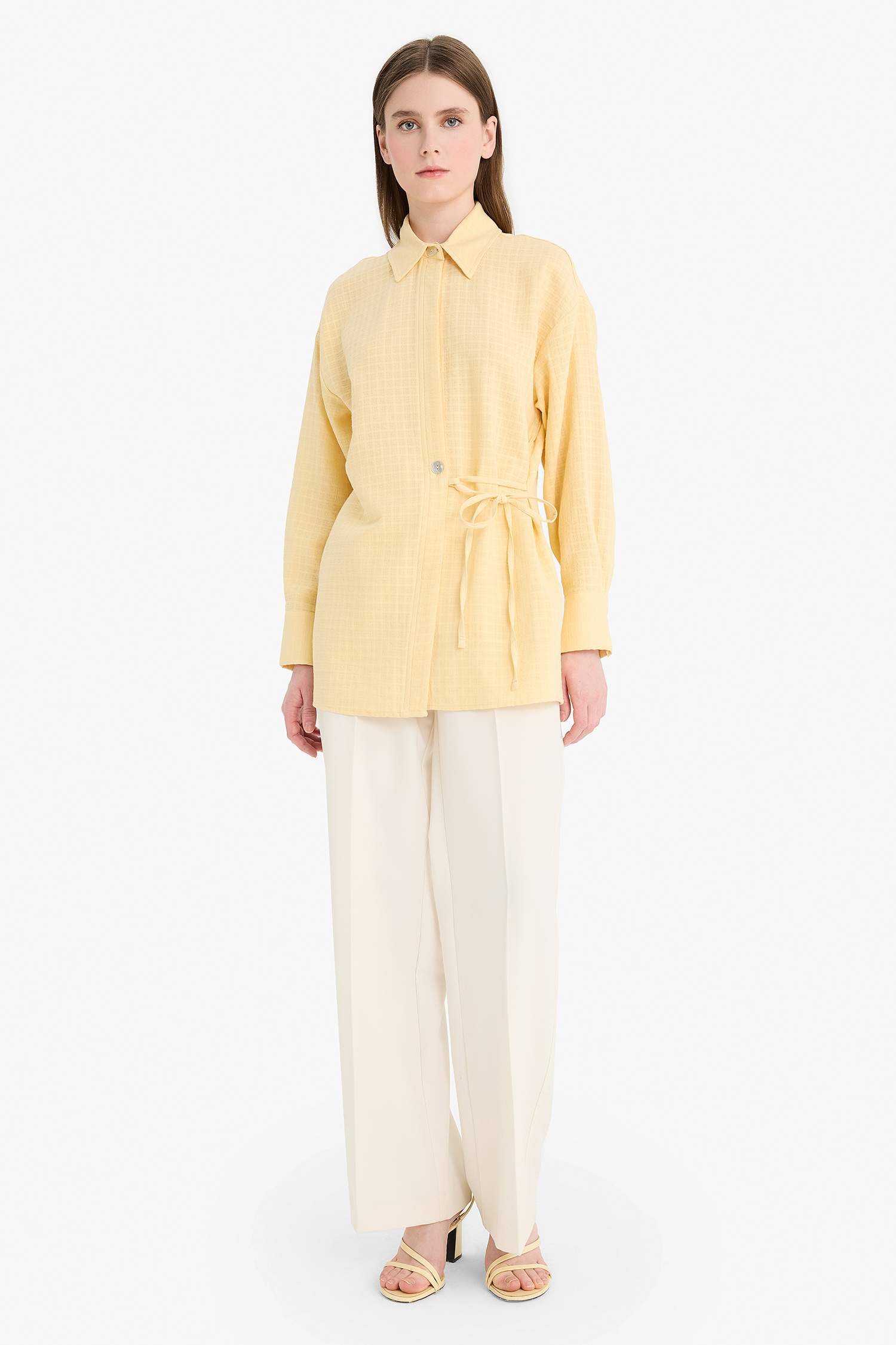 Relax Fit Muslin Long Sleeve Tunic