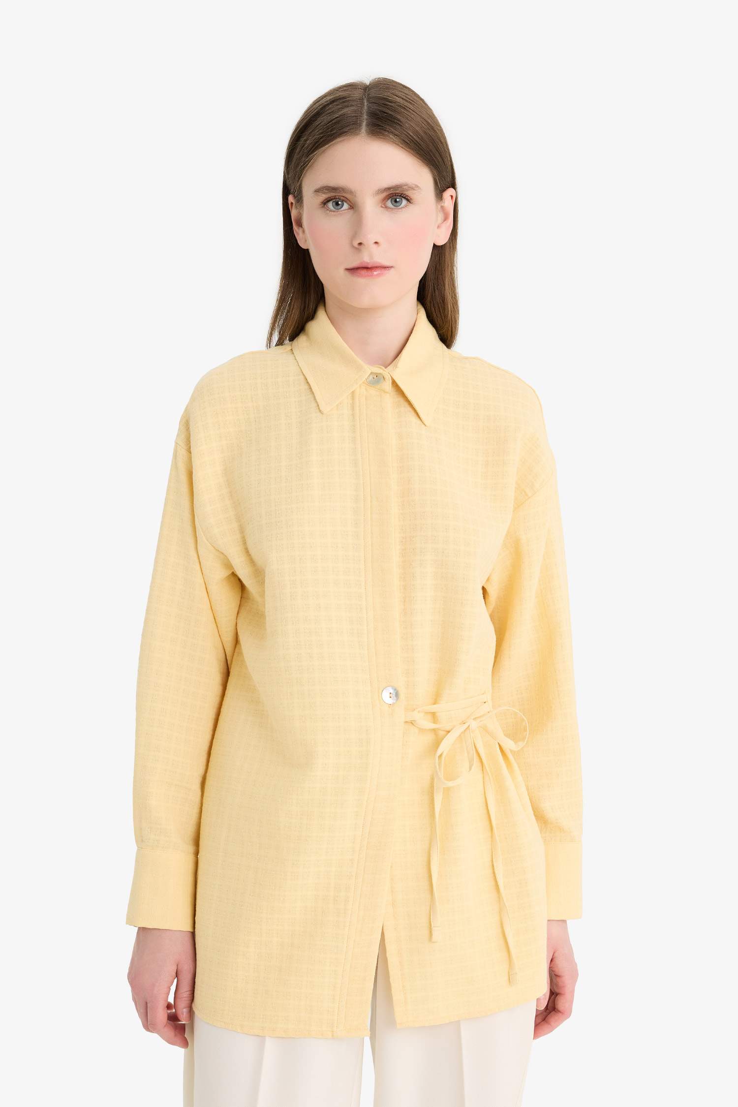 Relax Fit Muslin Long Sleeve Tunic