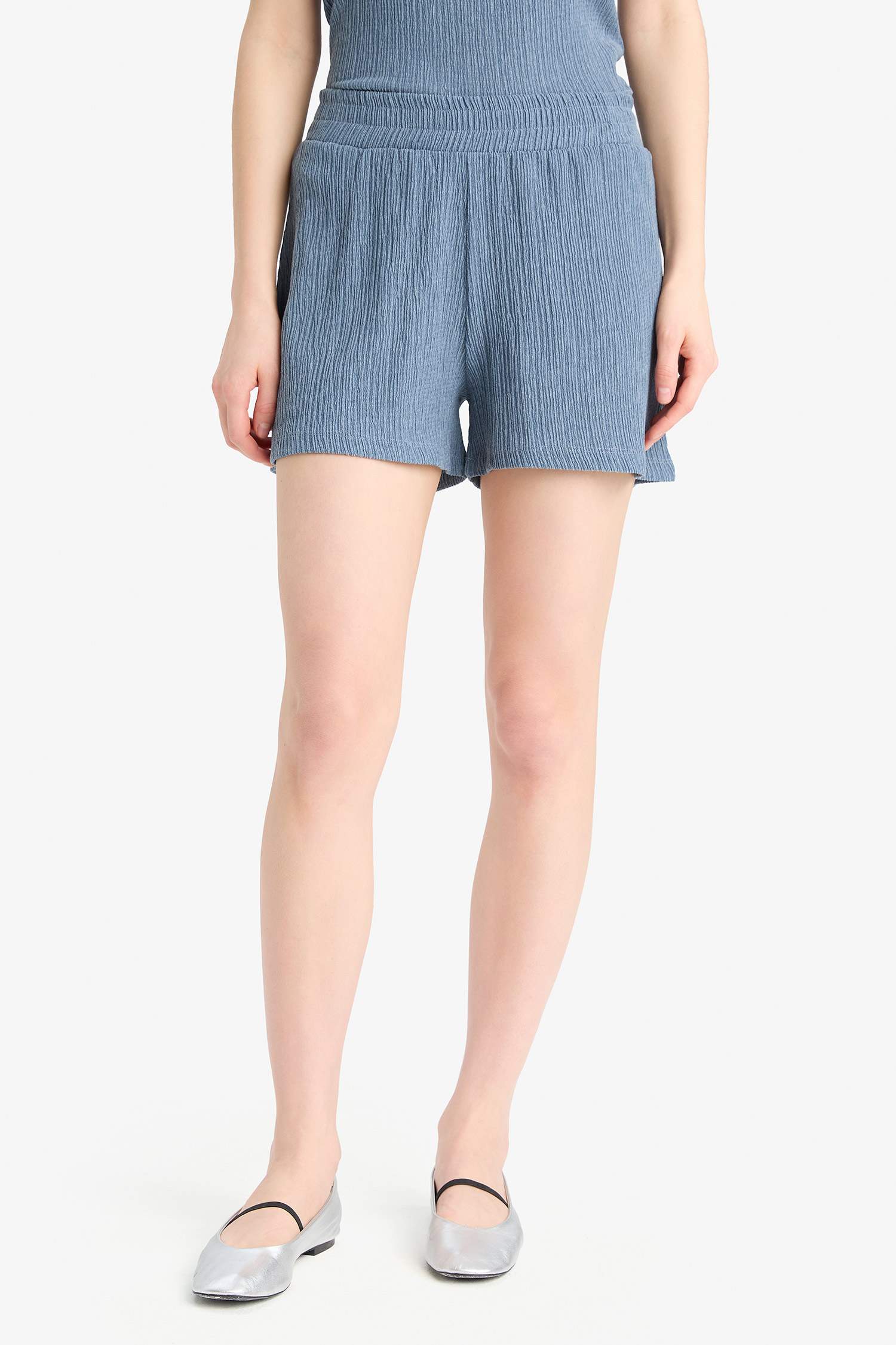 Regular Fit 2'li Takım Bürümcük Atlet Şort