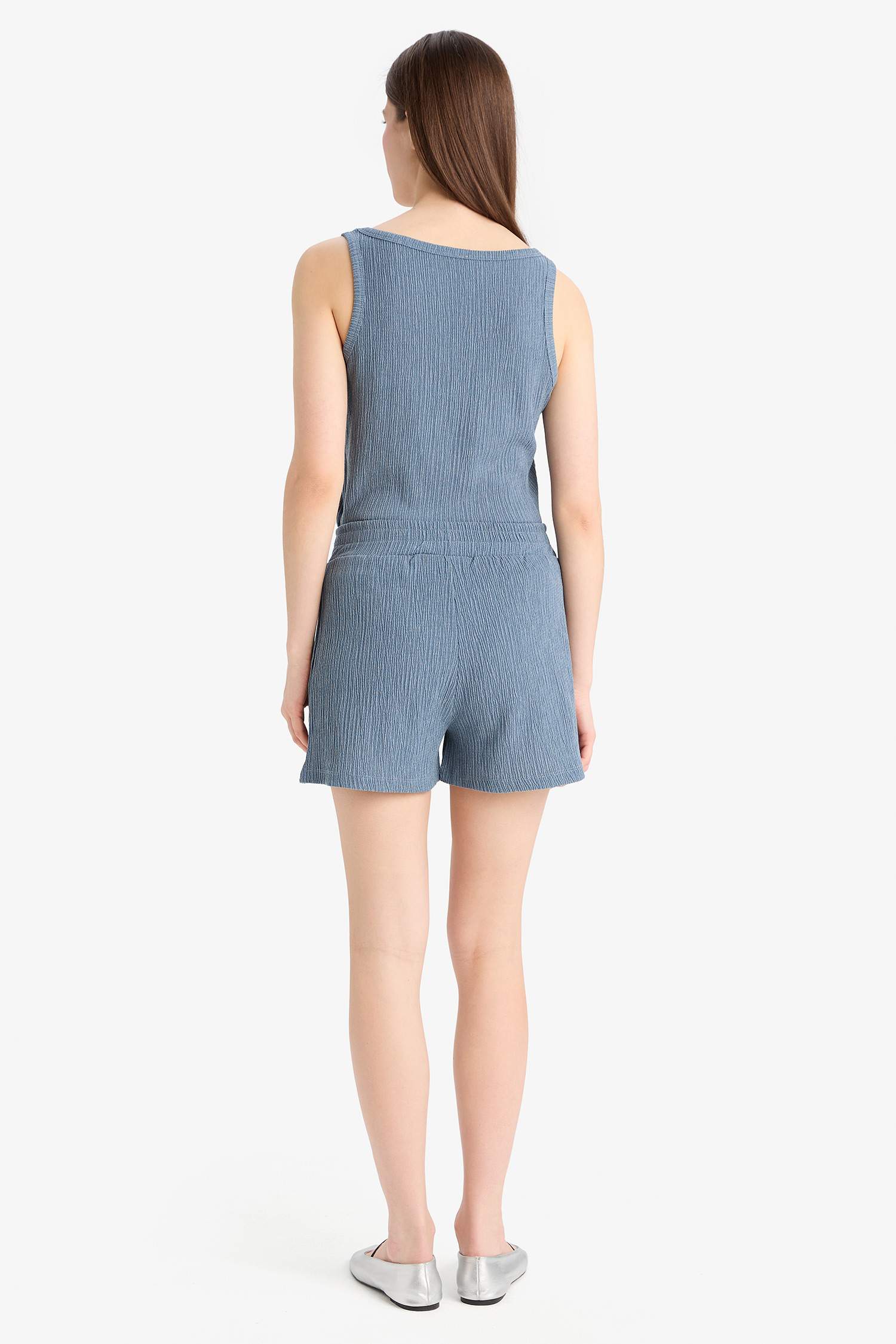 Regular Fit 2'li Takım Bürümcük Atlet Şort