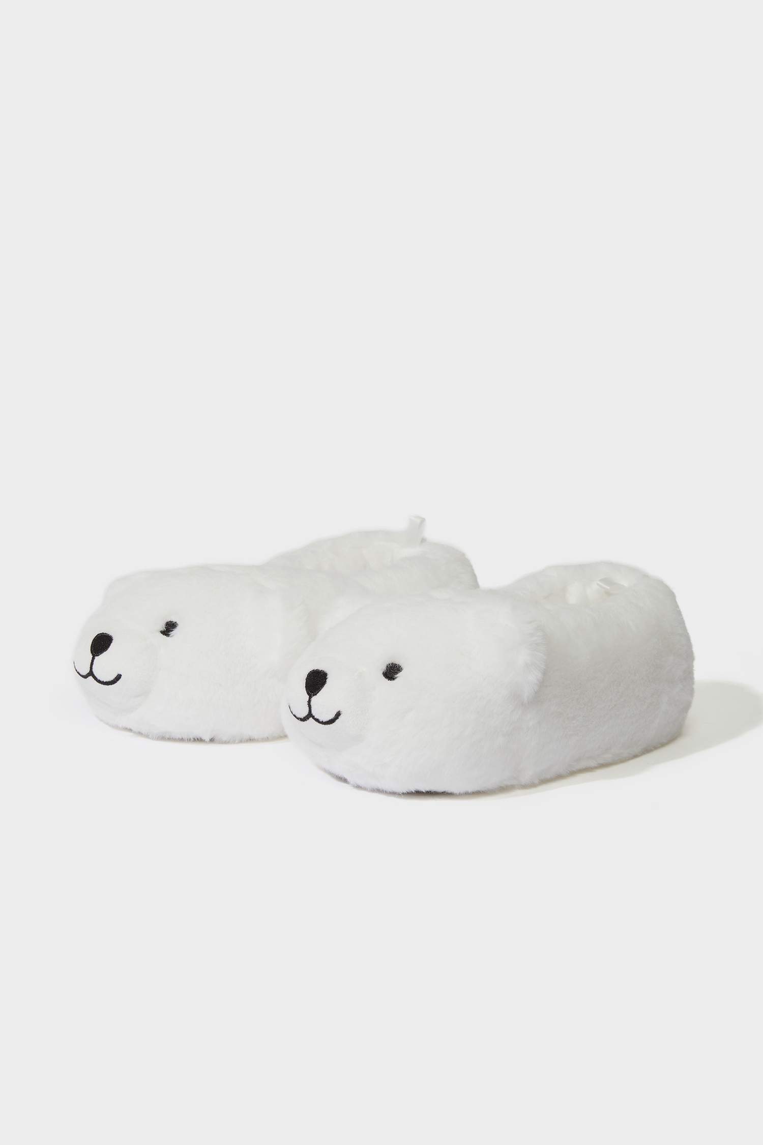 Girl Flat Sole Bear Themed Home Slippers