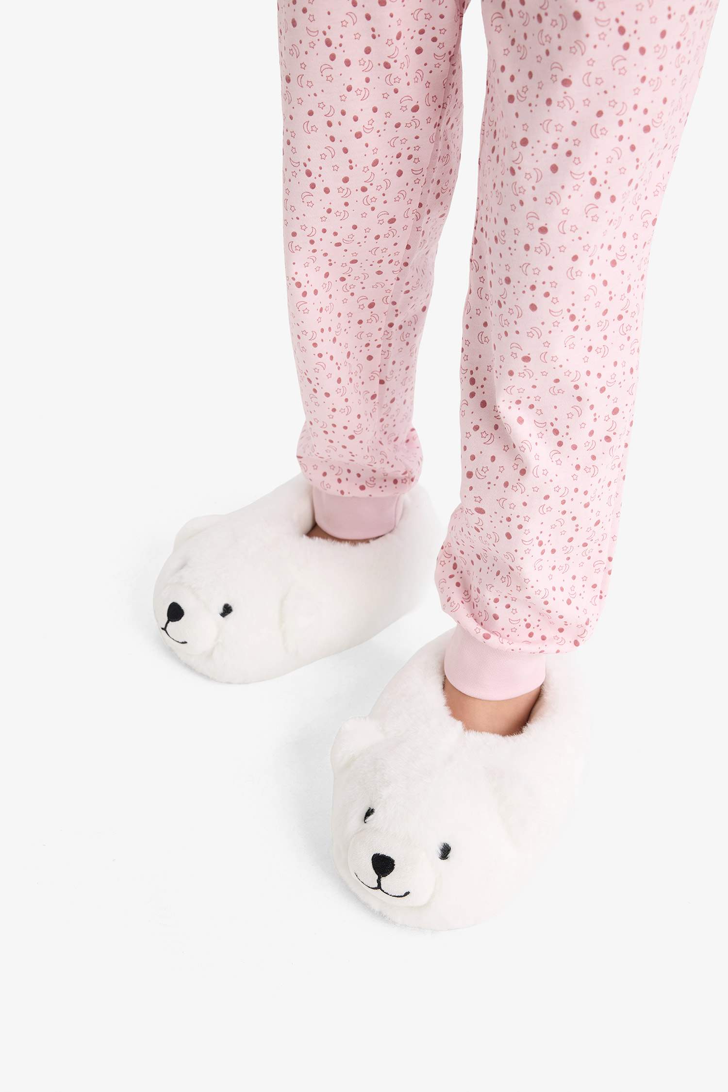 Girl Flat Sole Bear Themed Home Slippers