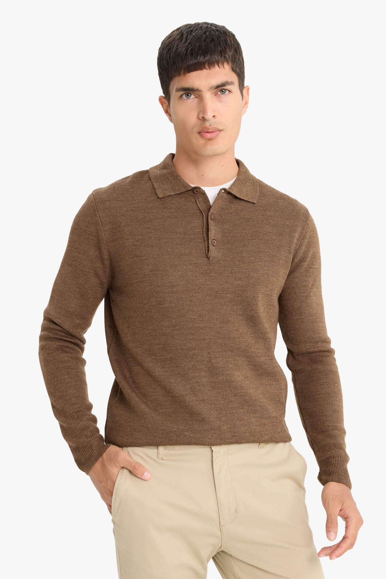 Standard Fit Polo Collar Knitwear Pullover