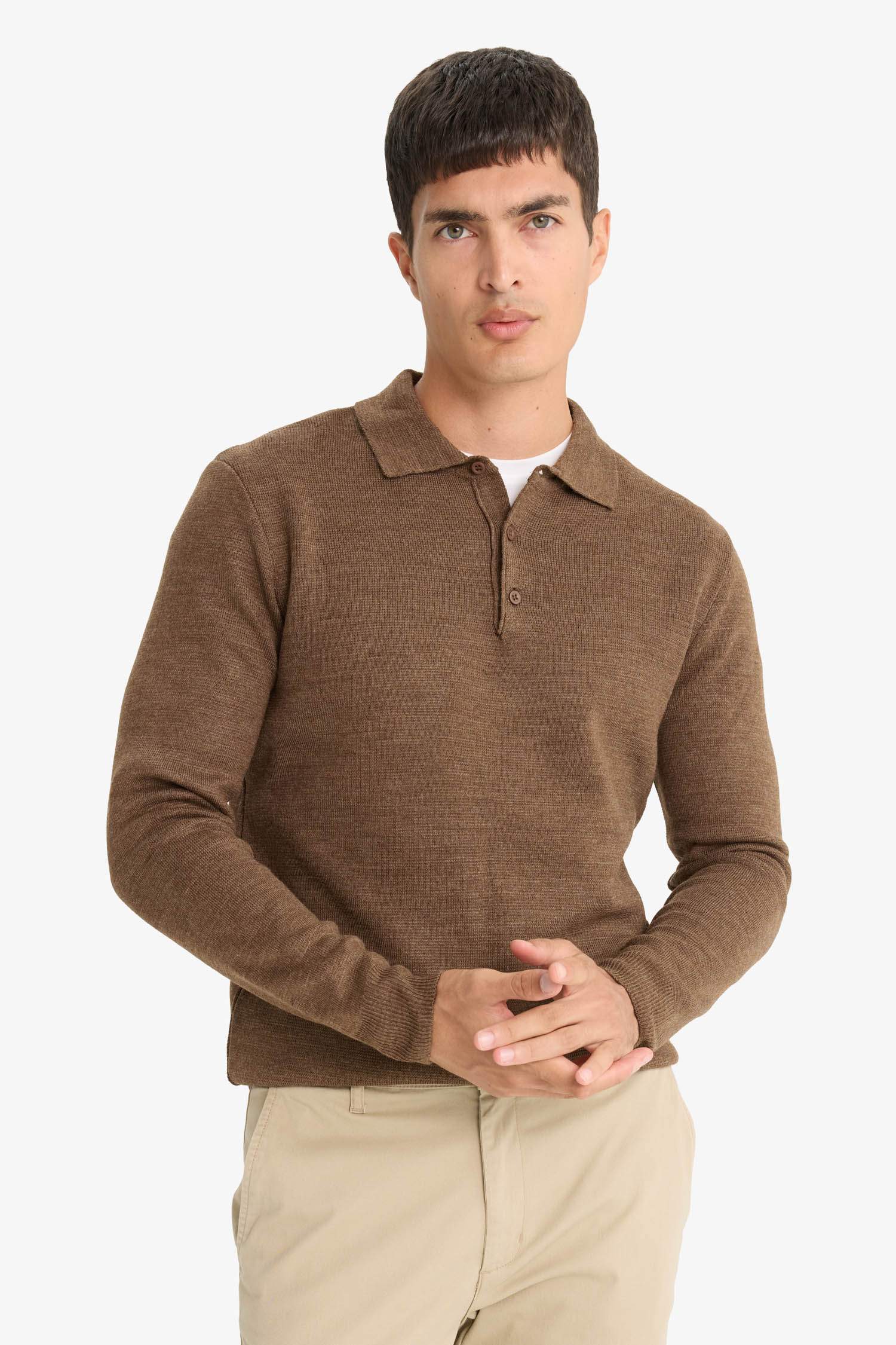 Standard Fit Polo Collar Knitwear Pullover