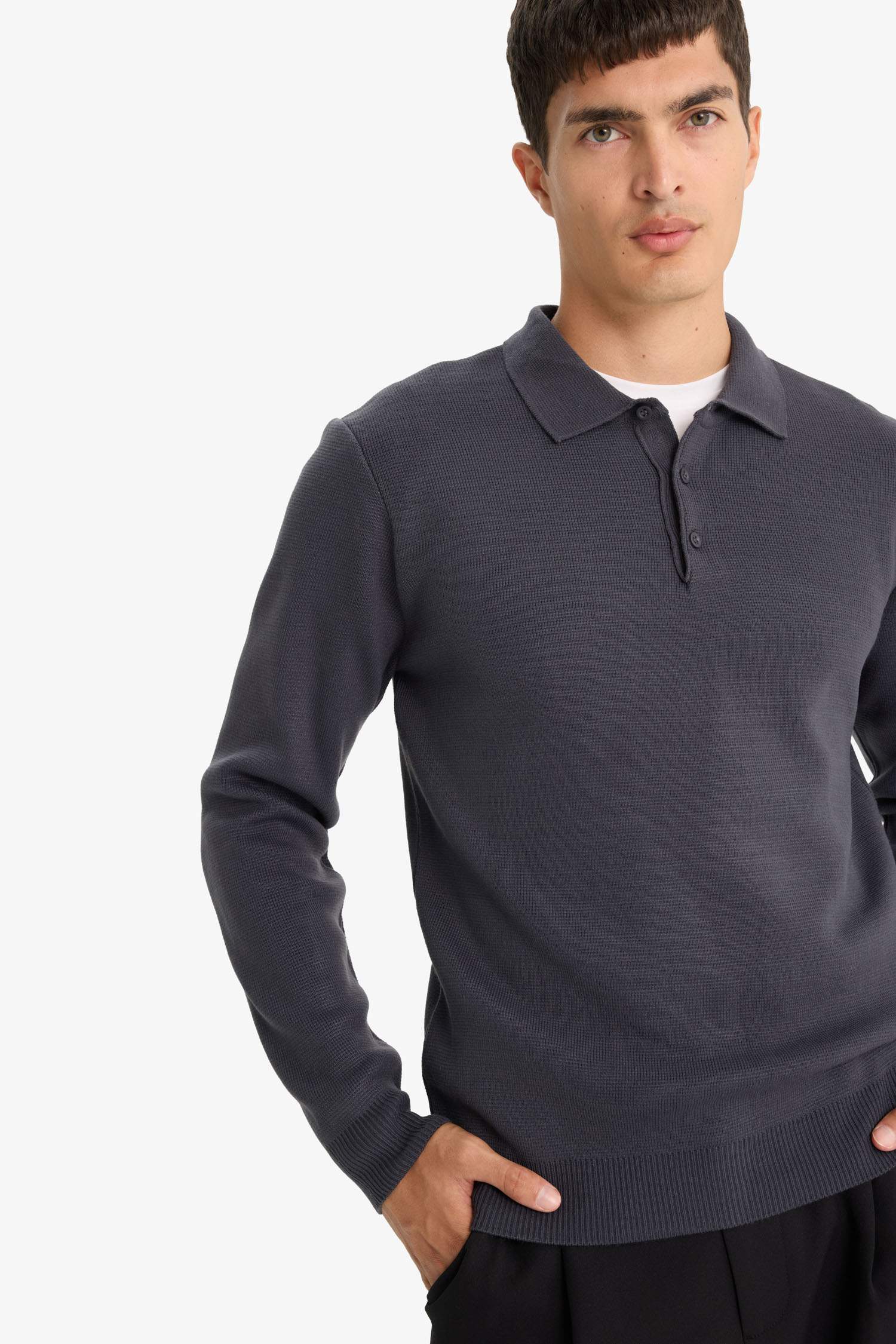 Standart Fit Polo Yaka Triko Kazak