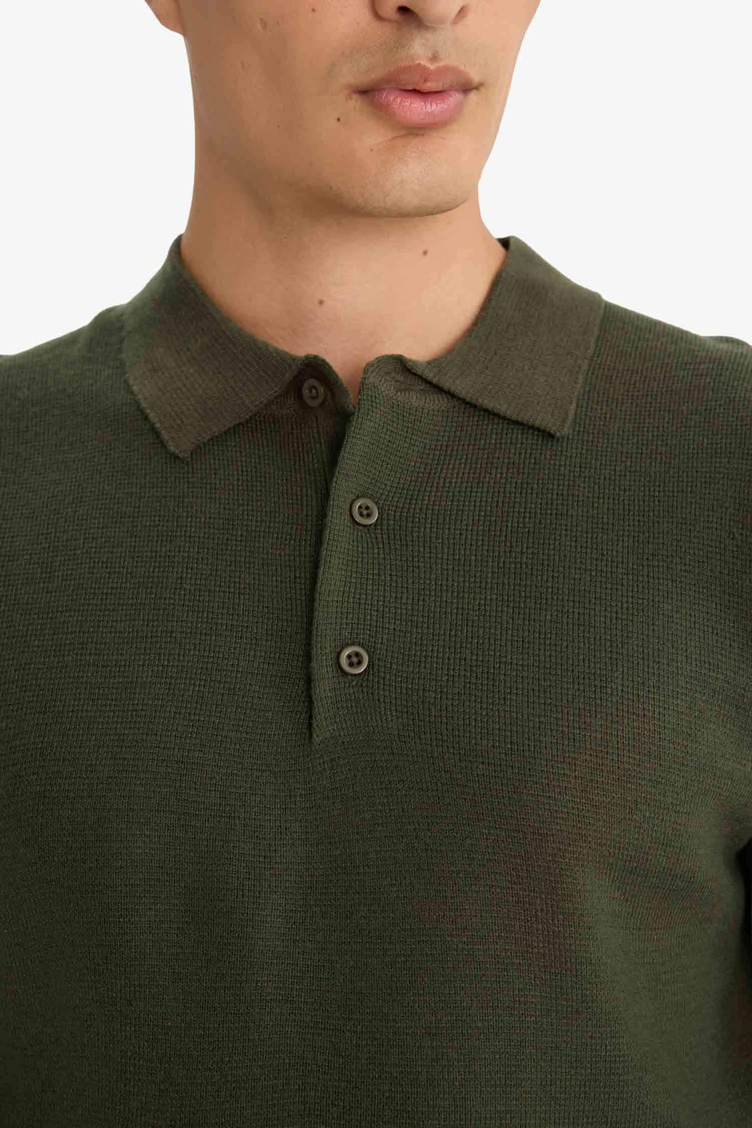 Standard Fit Polo Collar Knitwear Pullover