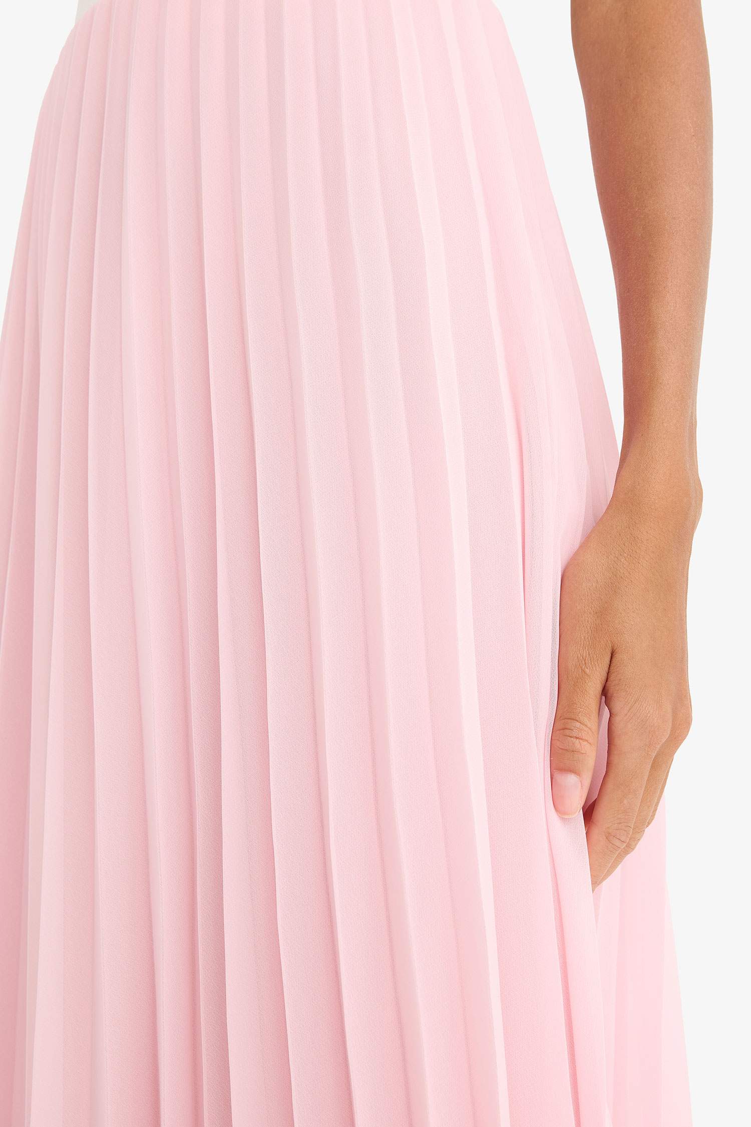 A Line Chiffon Normal Waist Midi Skirt