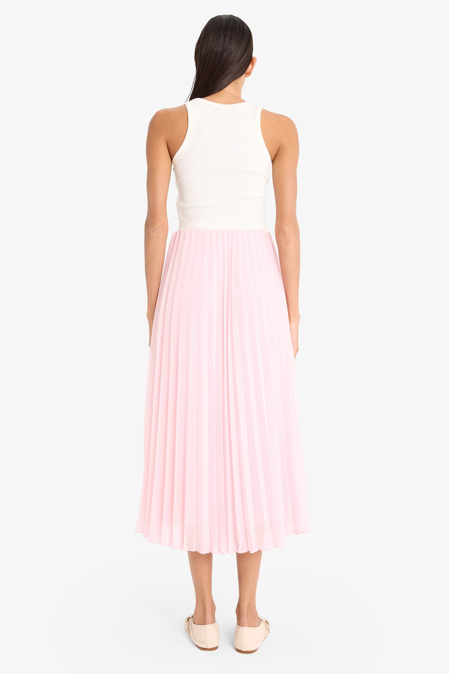 A Line Chiffon Normal Waist Midi Skirt