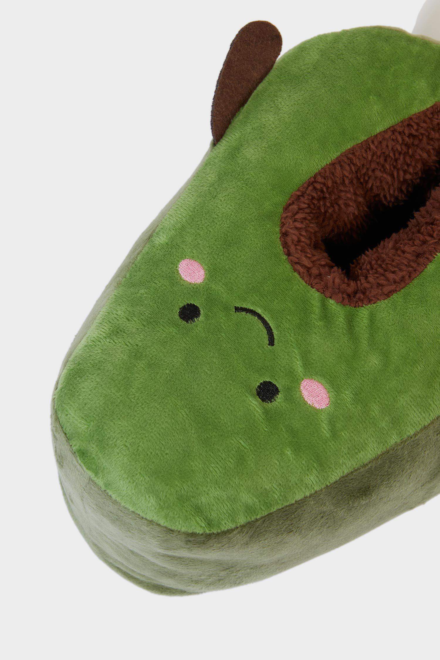 حذاء منزلي نسائي بكعب مسطح على شكل أفوكادو