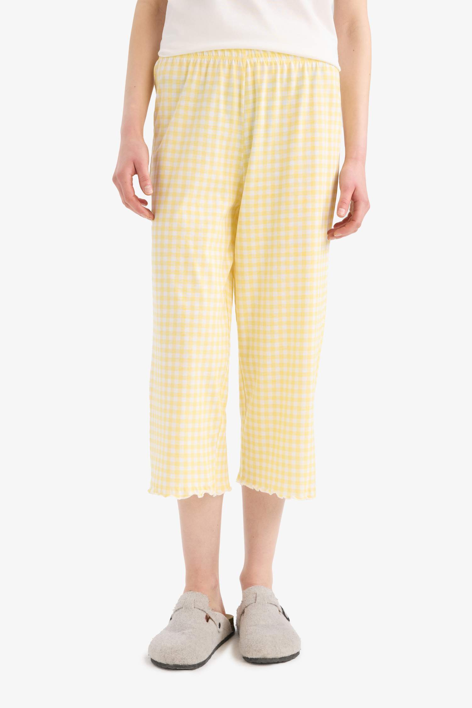 Pijama Takımı Kısa Kollu Üst Beli Lastikli Uzun Alt-Fall in Love