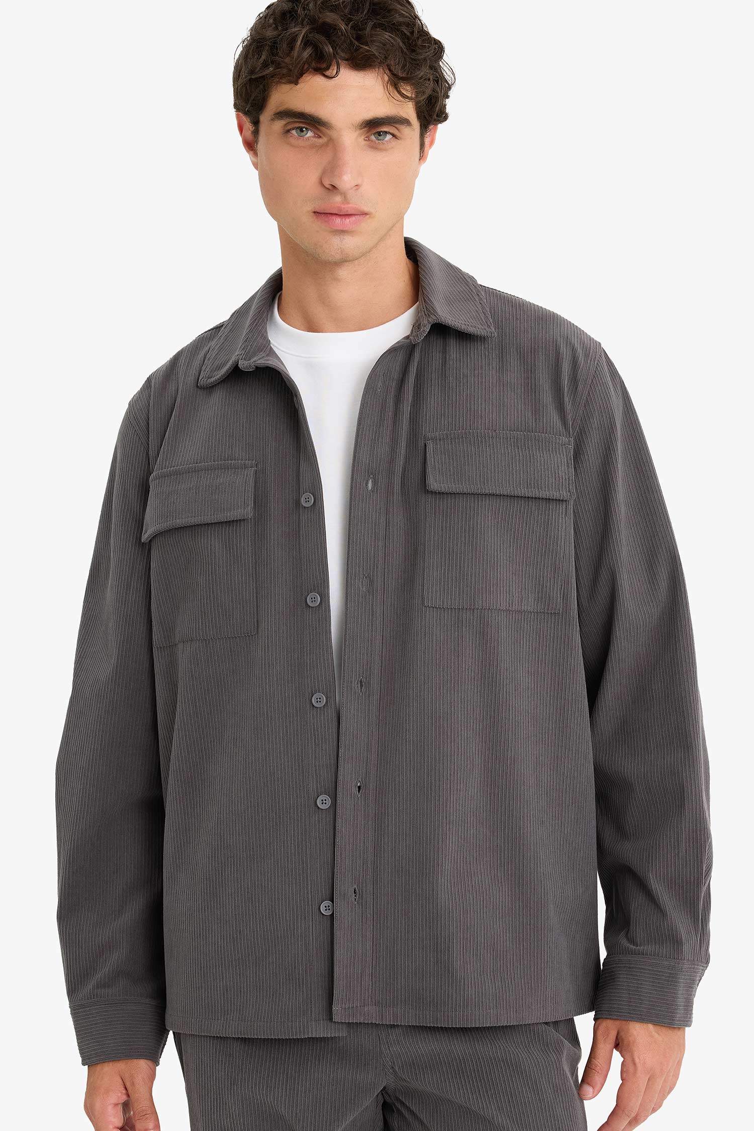 Regular Fit Corduroy Long Sleeve Shirt