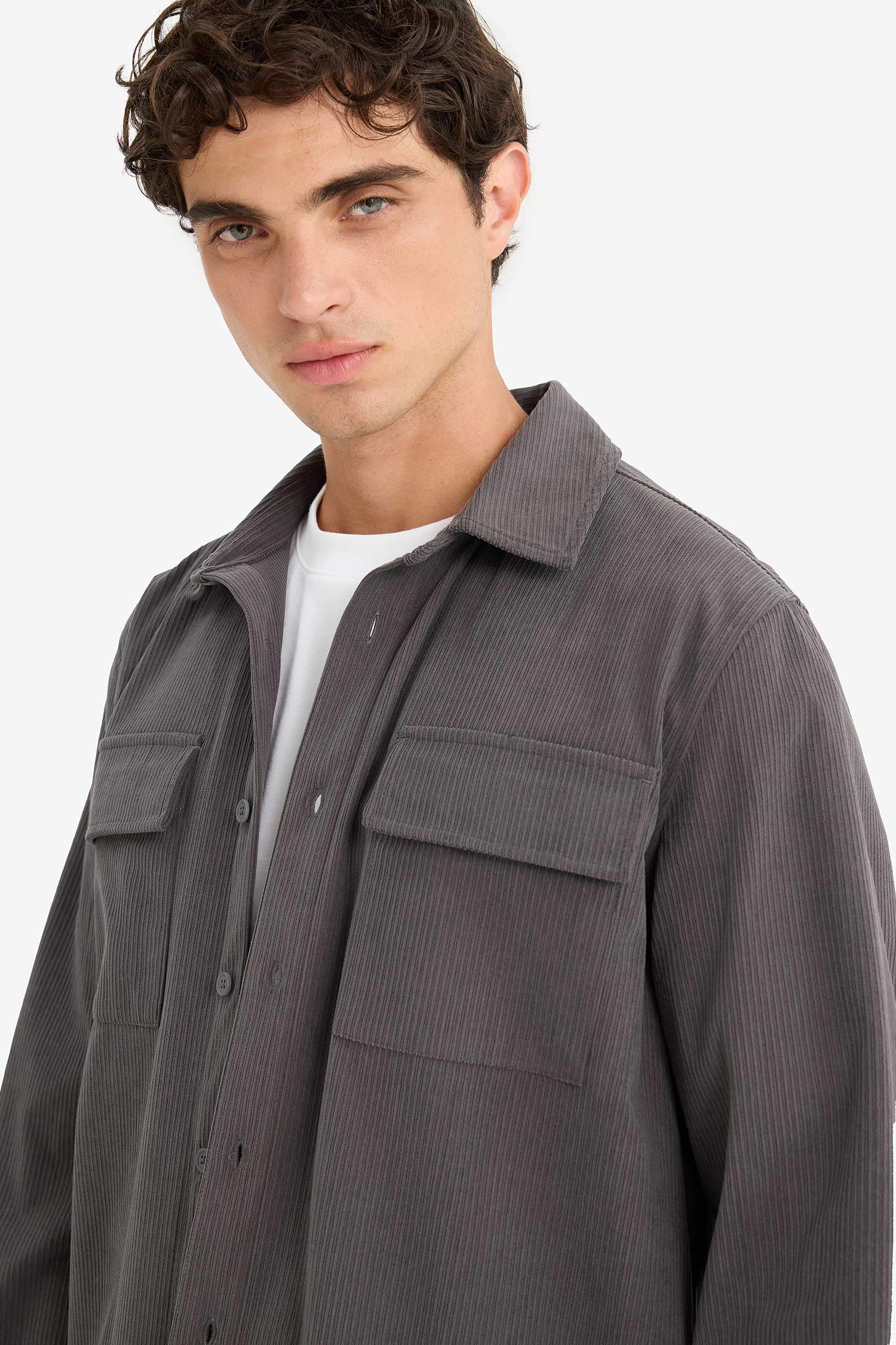 Regular Fit Corduroy Long Sleeve Shirt
