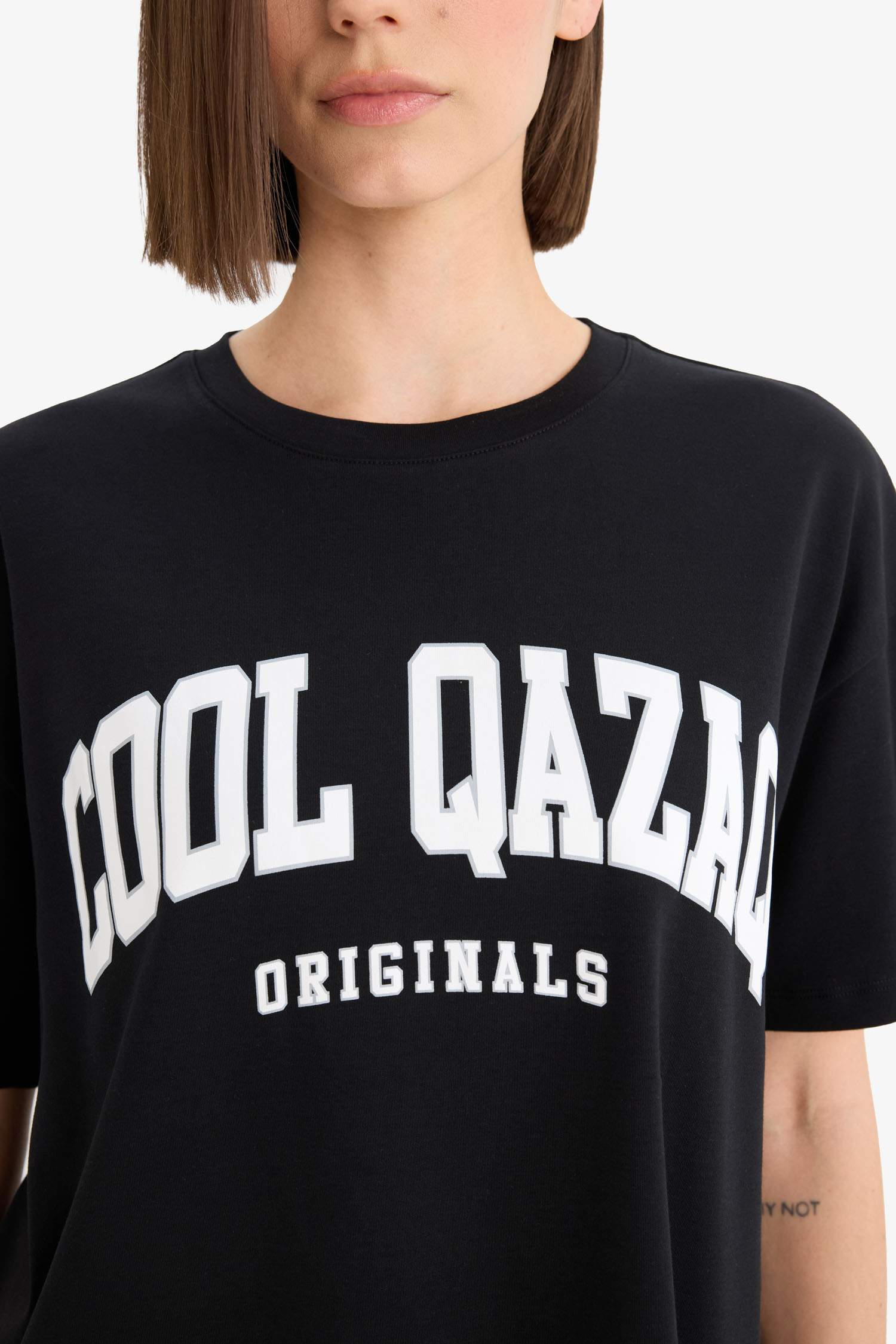 Oversize Fit Crew Neck Printed Short Sleeve T-Shirt