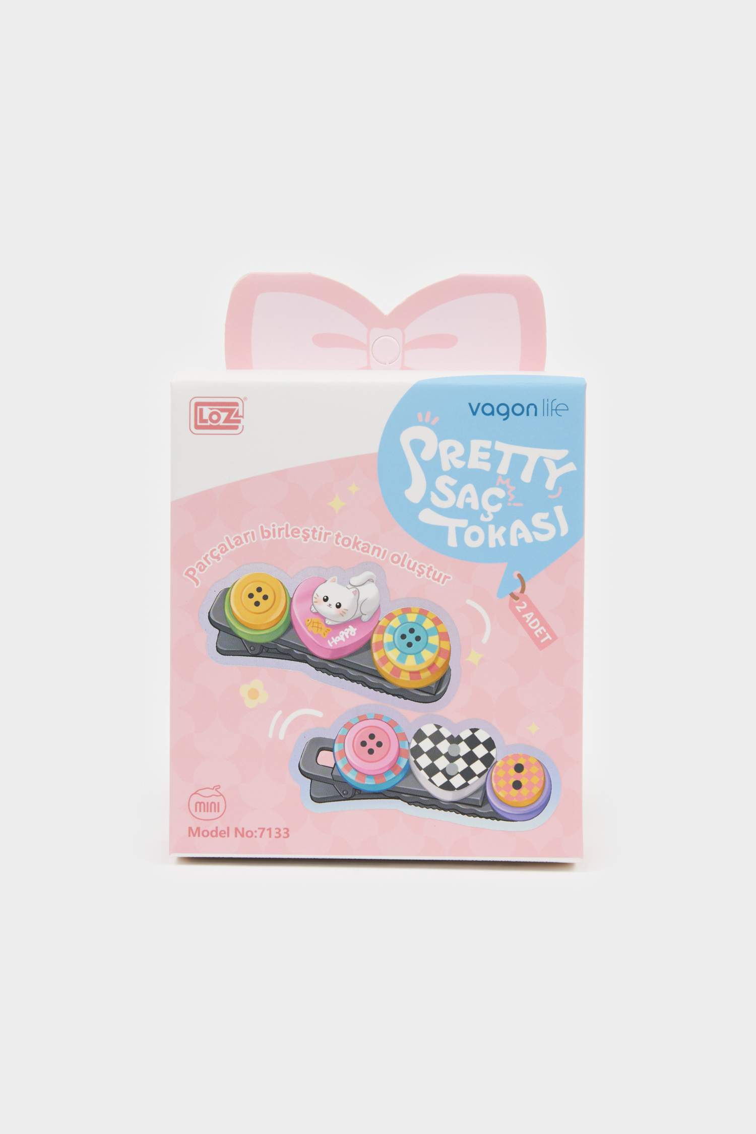 مشبك شعر بناتي على شكل قلب - قطعتين