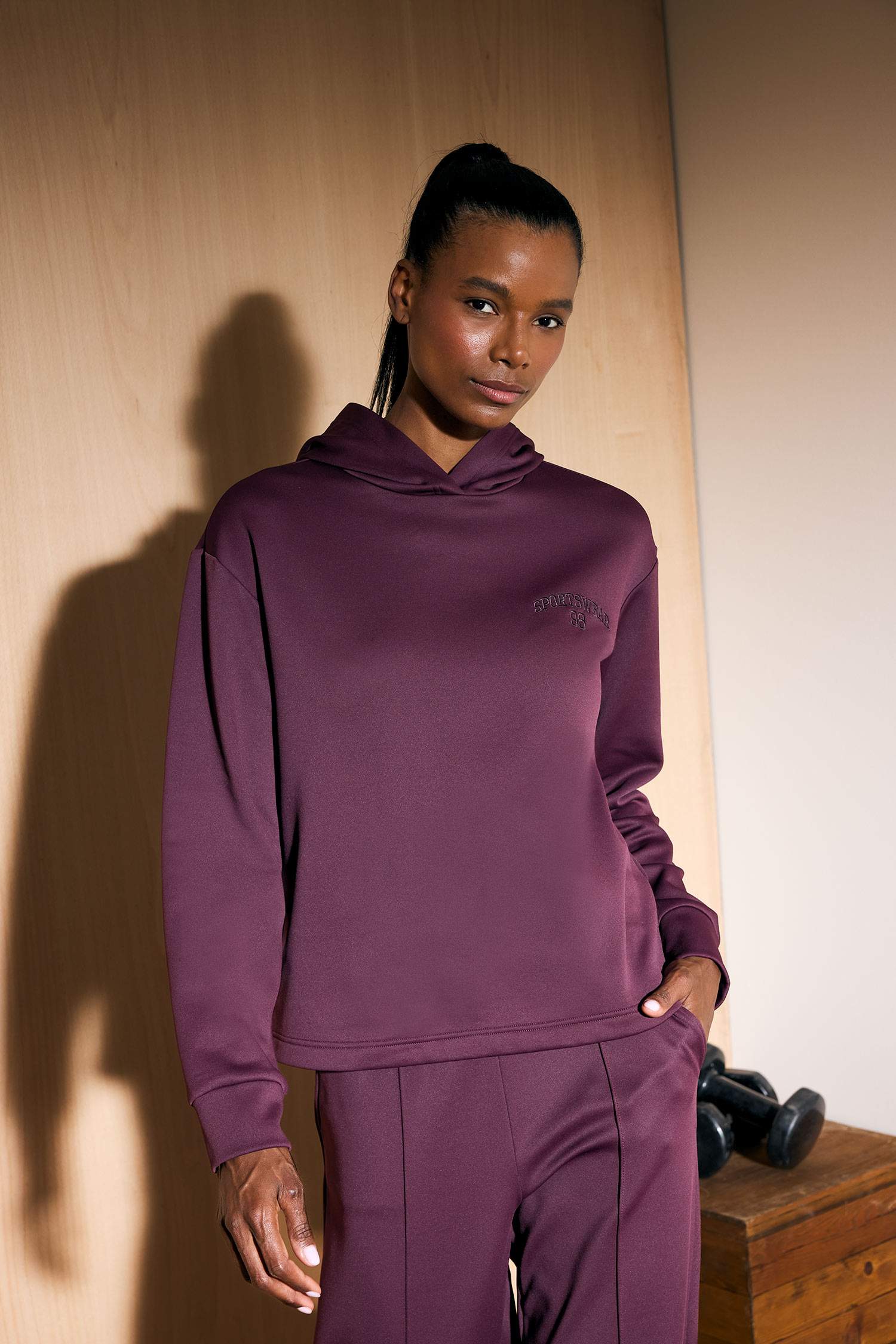 DeFactoFit Standart Fit Kapüşonlu Baskılı Sporcu Sweatshirt