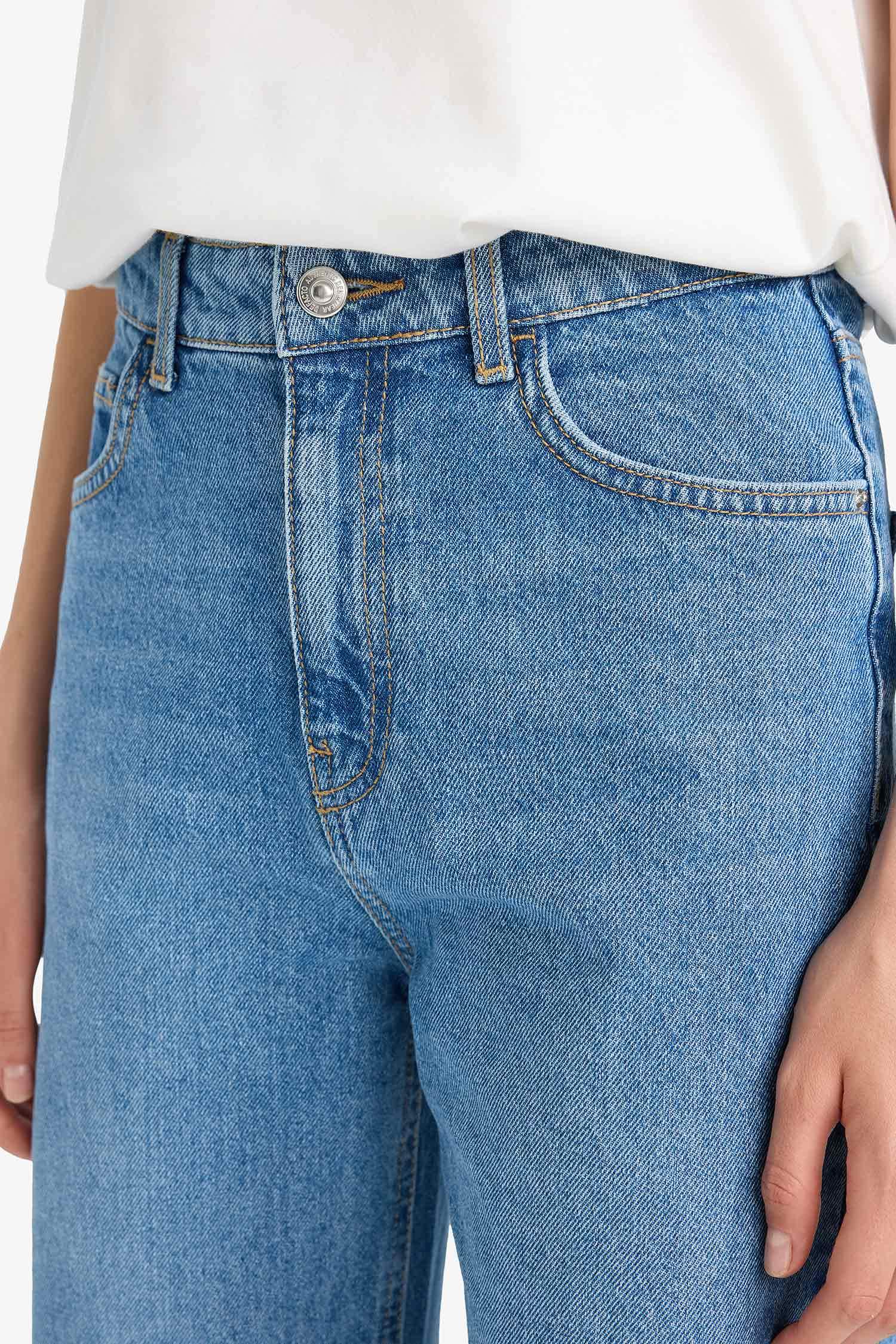 90's Wide Leg Yüksek Bel Düz Paça Uzun Jean Pantolon