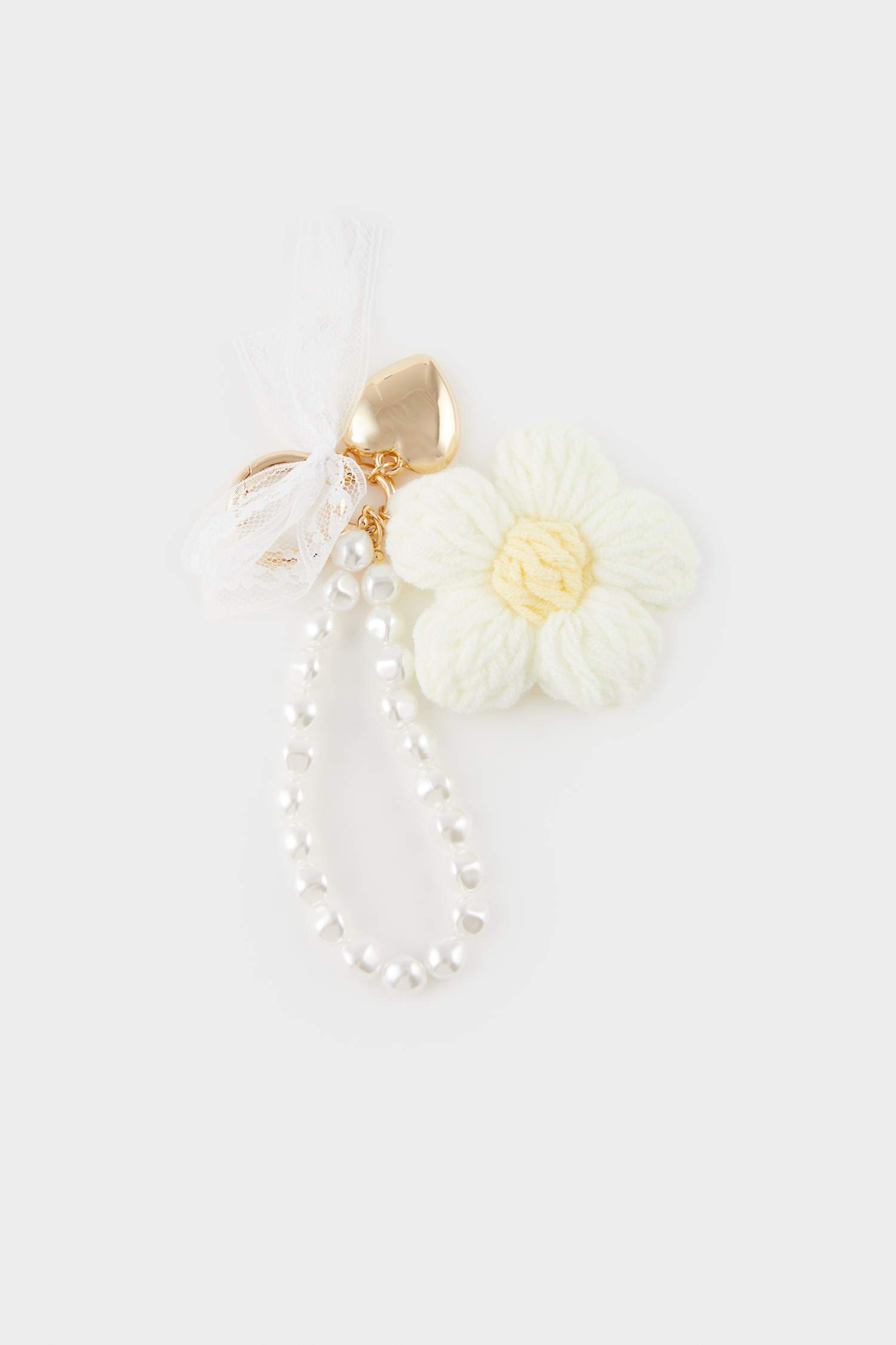 Woman Daisy Charm Keychain