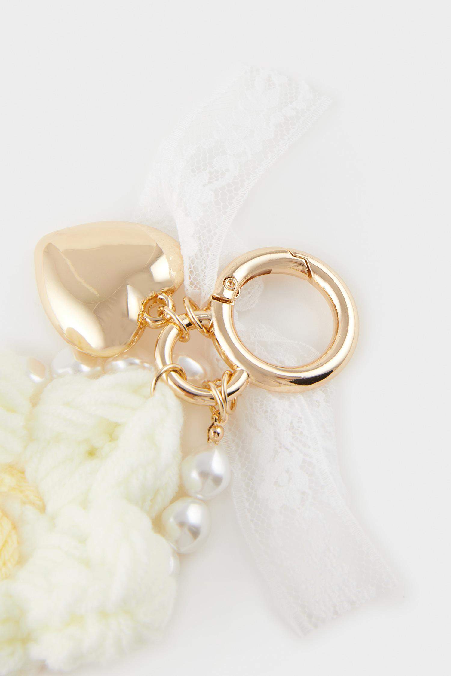 Woman Daisy Charm Keychain