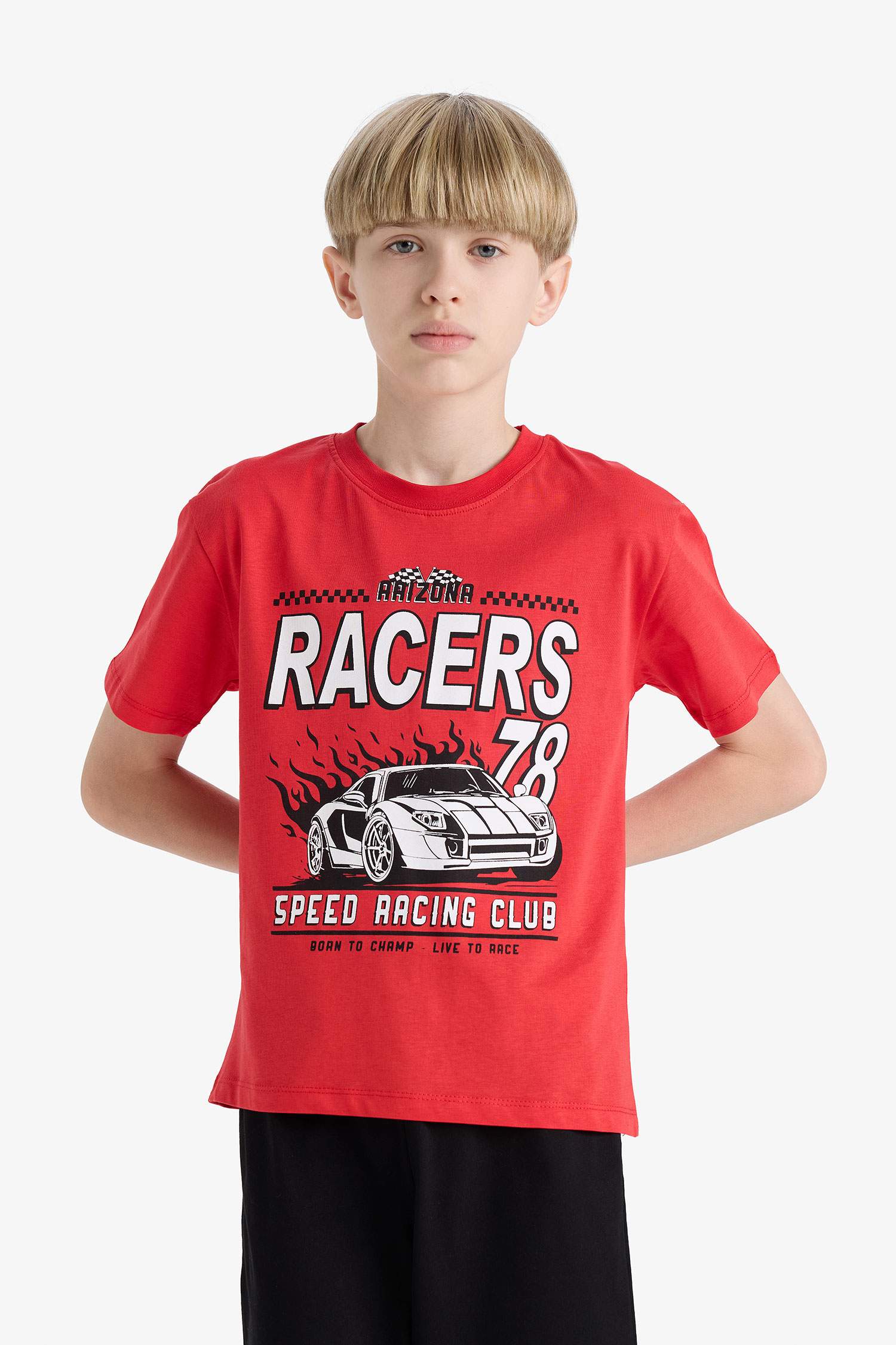 Erkek Çocuk Pijama Takımı Kısa Kollu Üst Beli Lastikli Şort