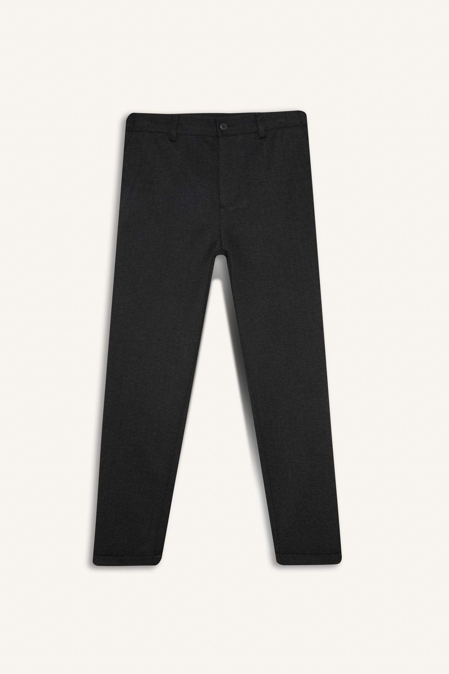 Straight Fit Combed Cotton Trousers