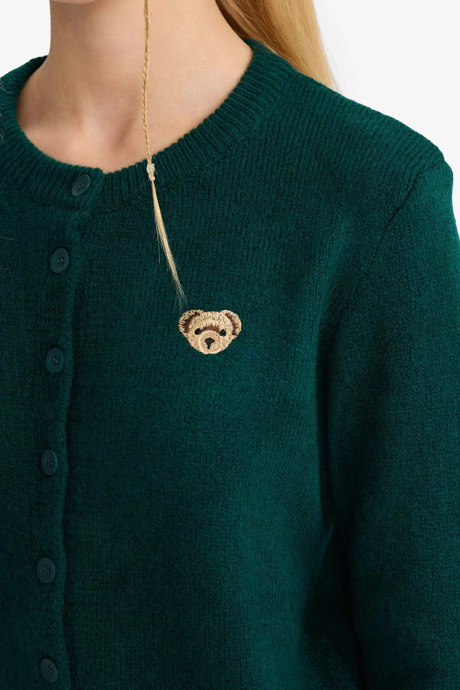 Slim Fit Crew Neck Cardigan