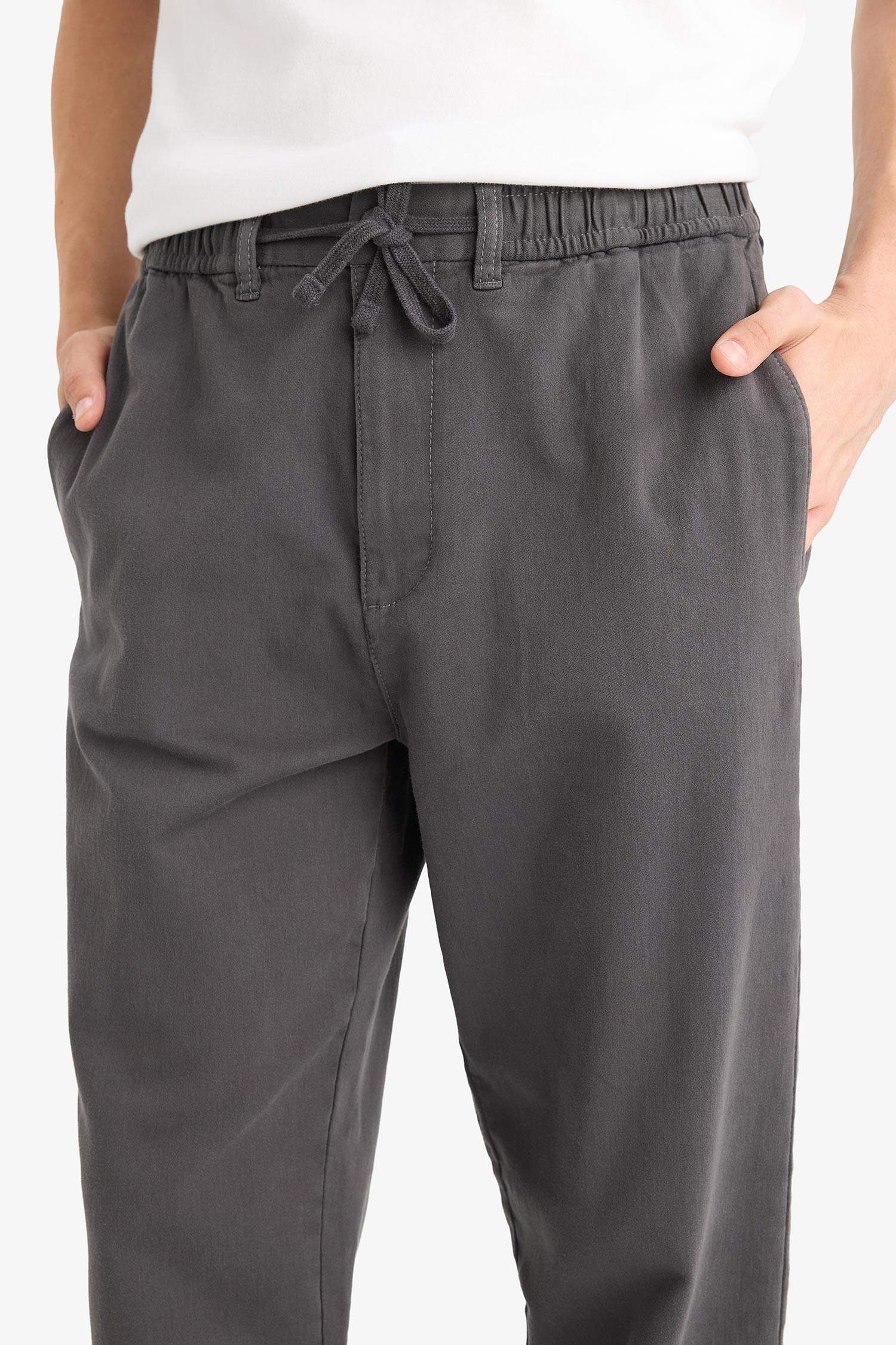 Wide Leg Regular Hem Zipper Trousers