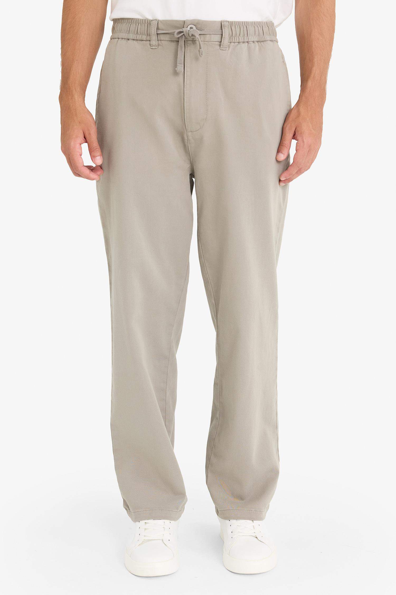 Wide Leg Regular Hem Zipper Trousers