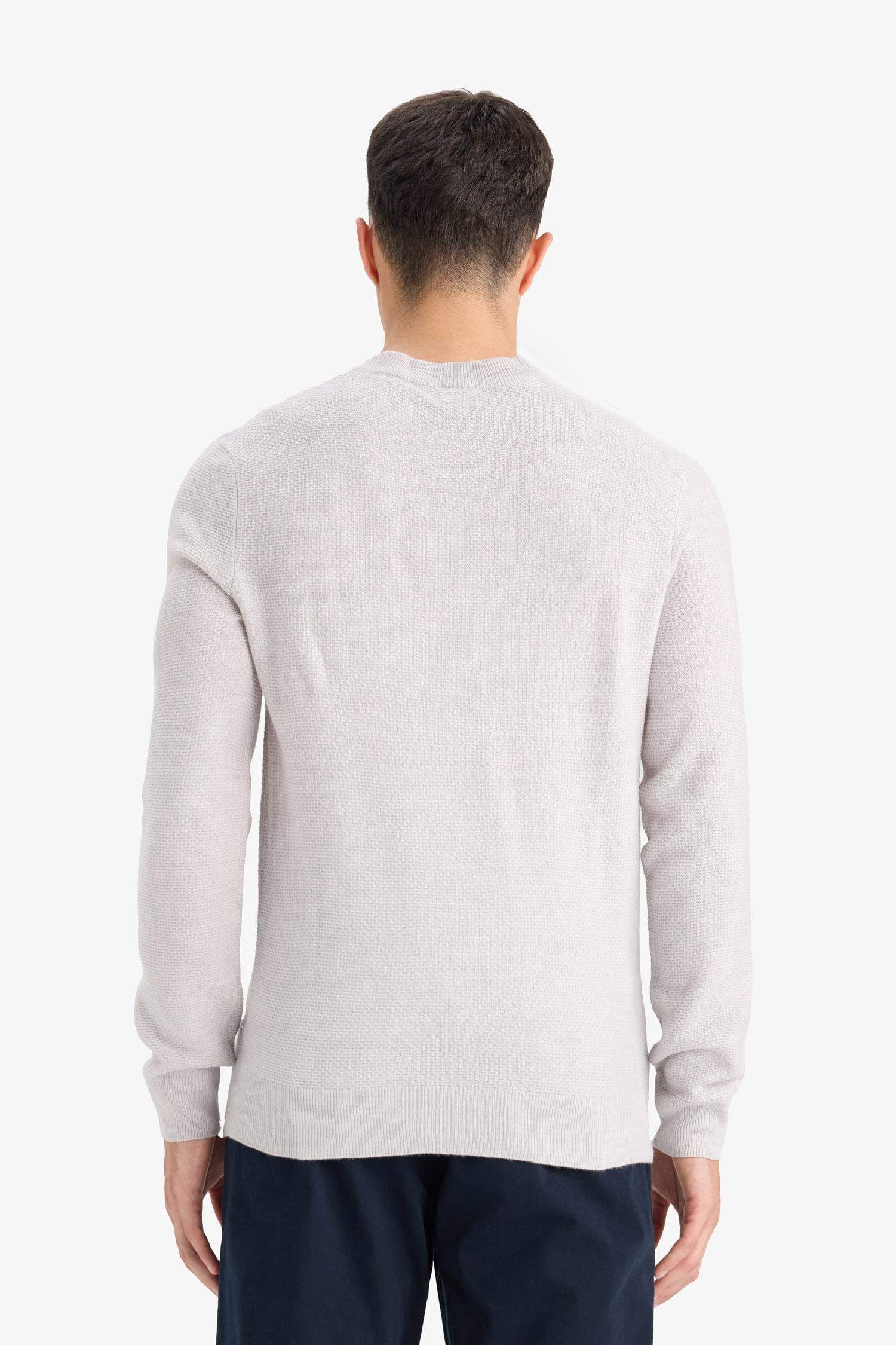 Standart Fit Bisiklet Yaka Basic Dokulu Triko Kazak